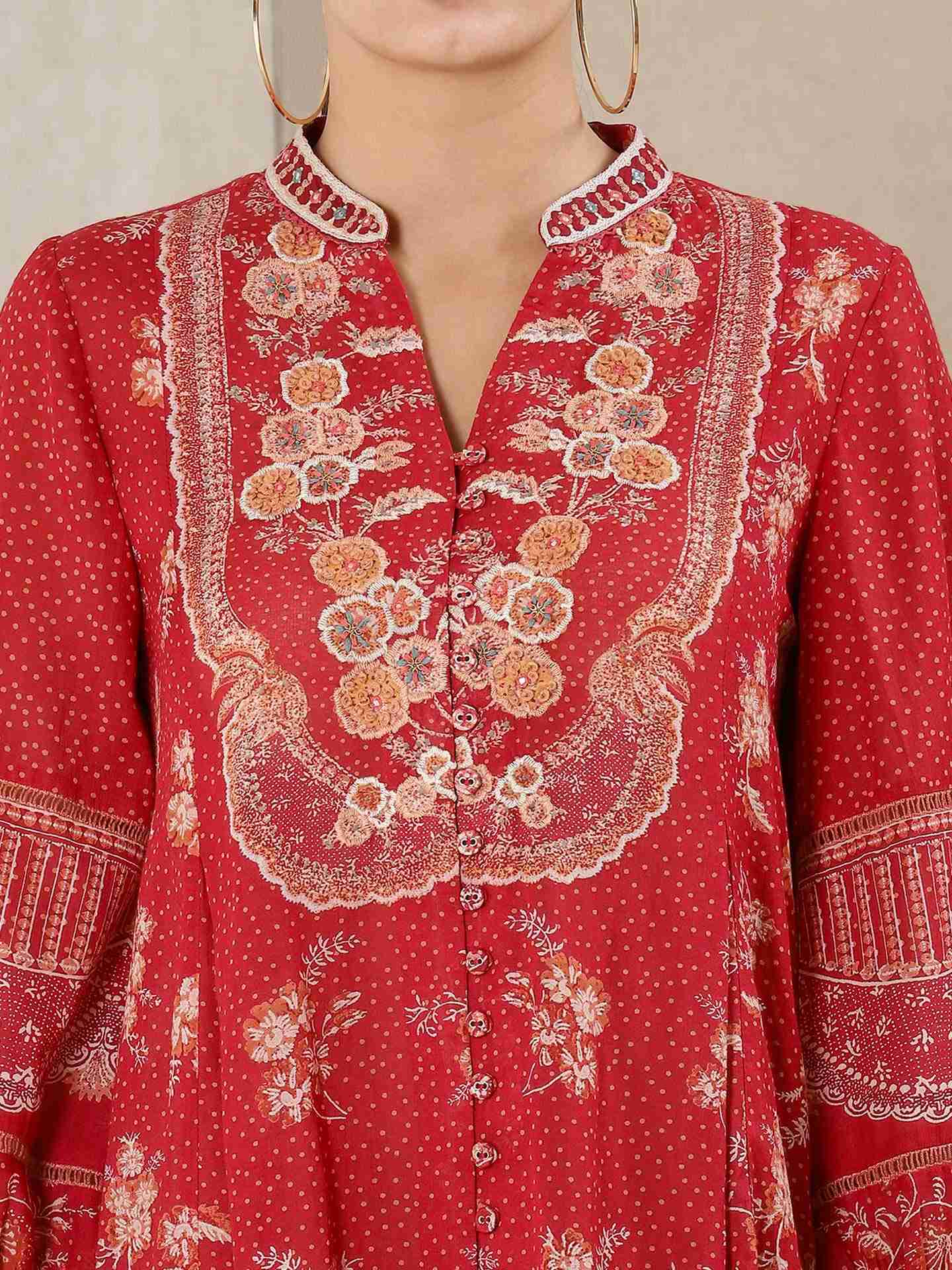 Red Asha Kurti