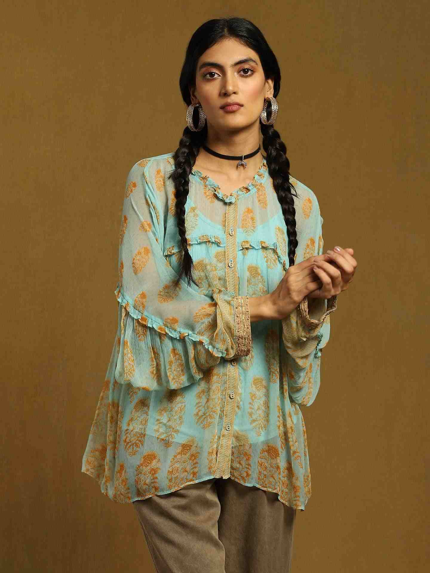 Aqua Mogra Butti Kurti