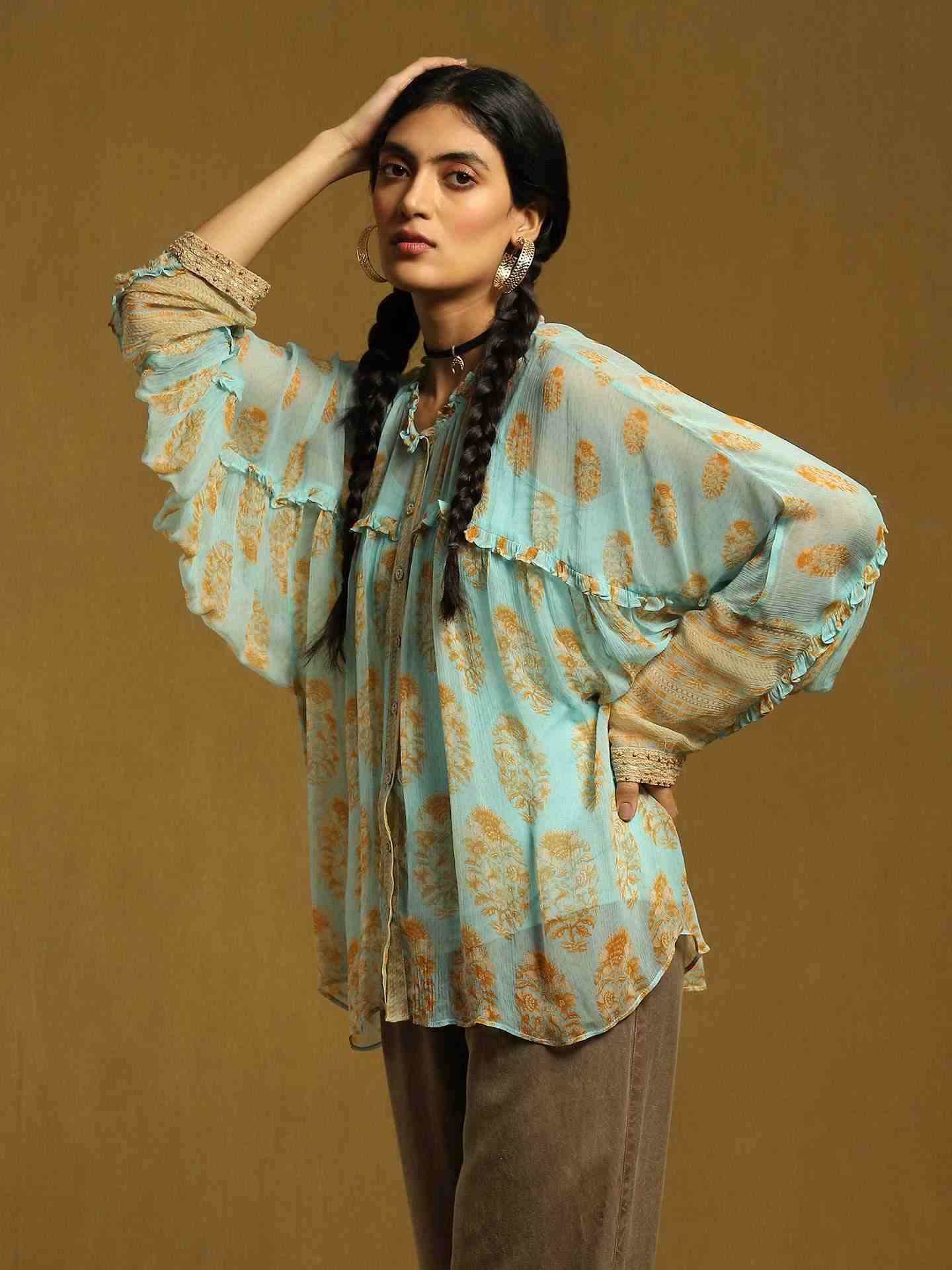 Aqua Mogra Butti Kurti