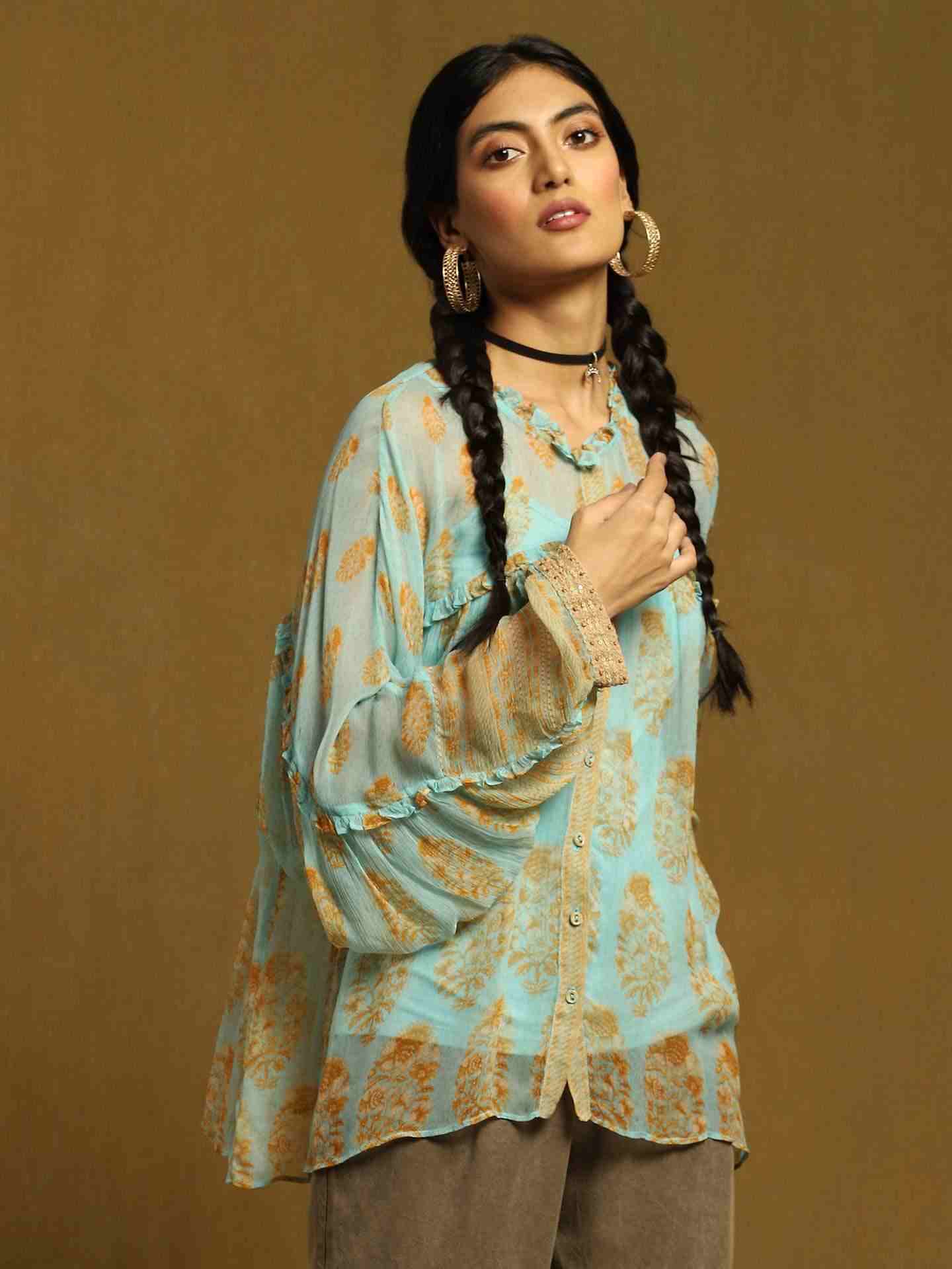 Aqua Mogra Butti Kurti