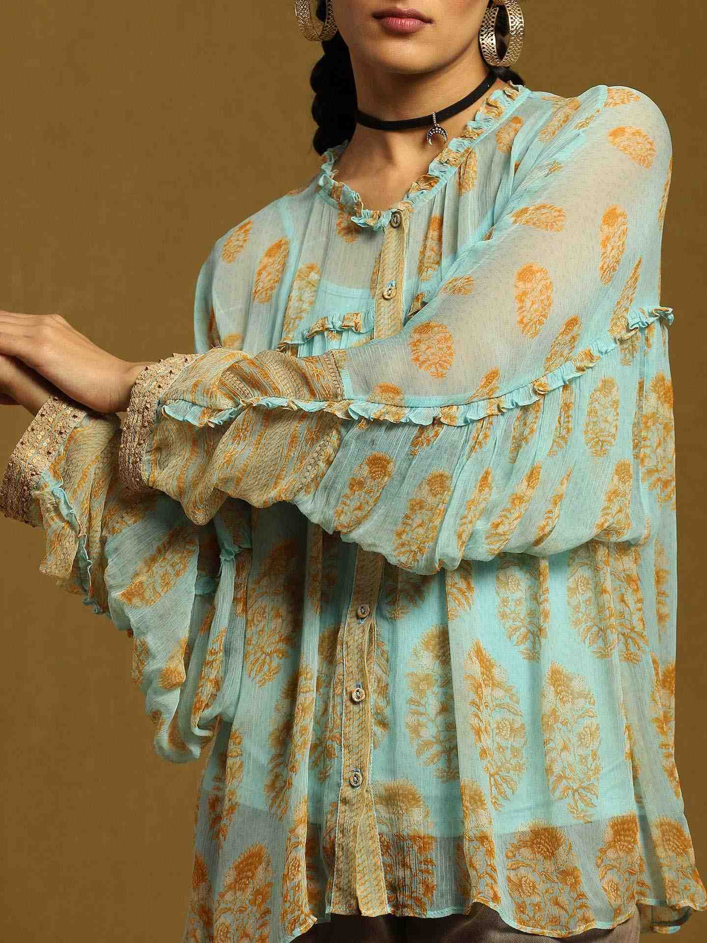 Aqua Mogra Butti Kurti