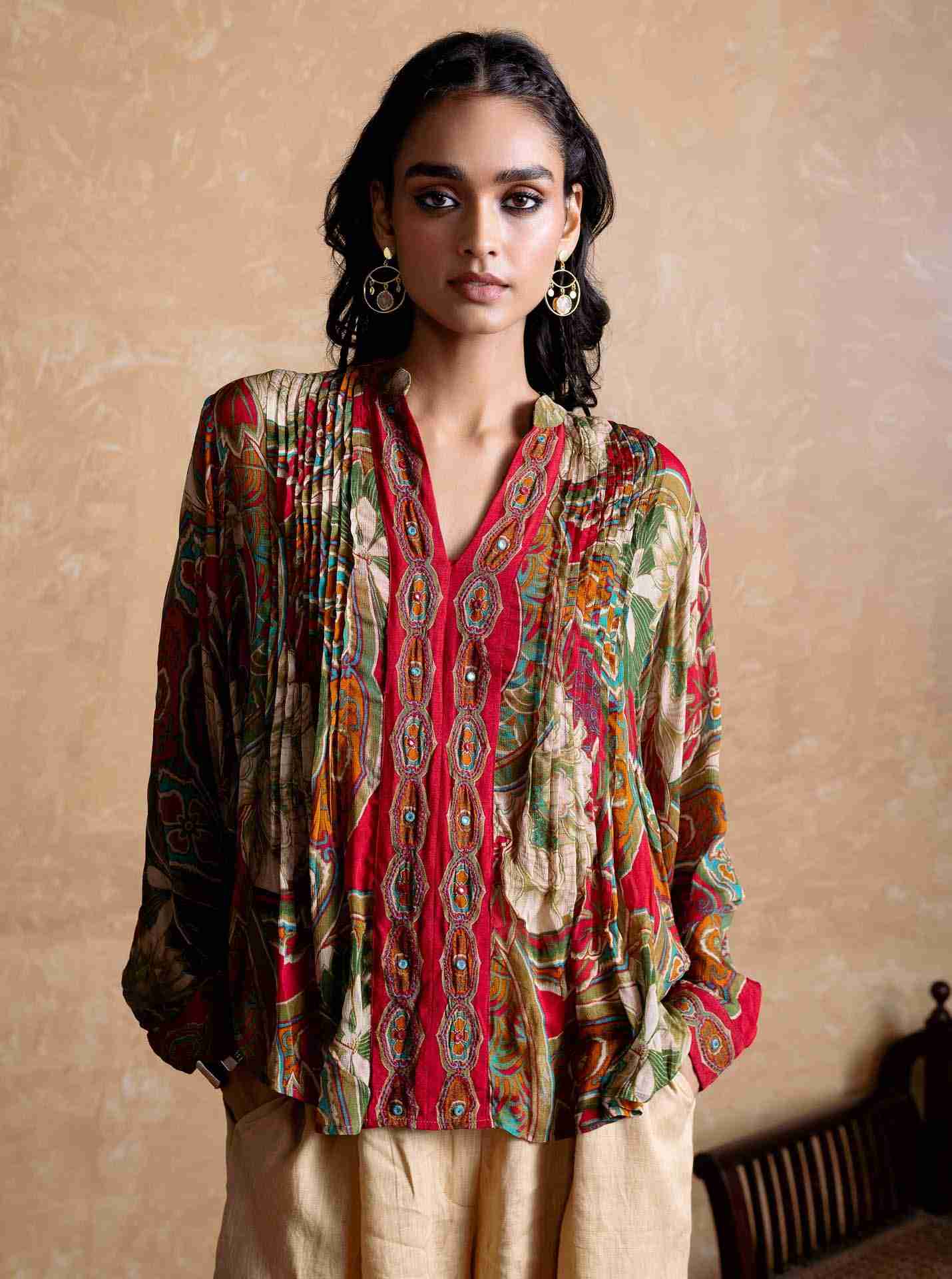 Red Floriant Print Kurti