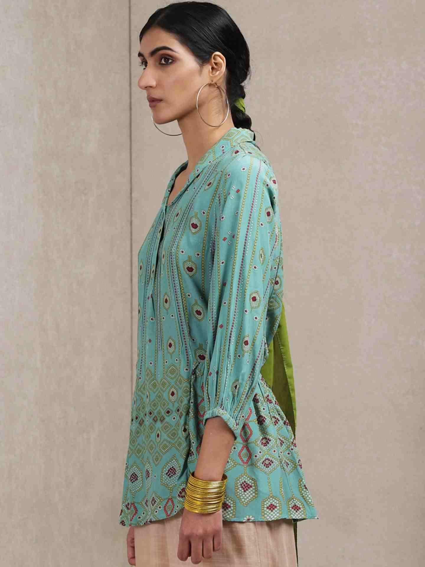 Green Savani Crepe Kurti