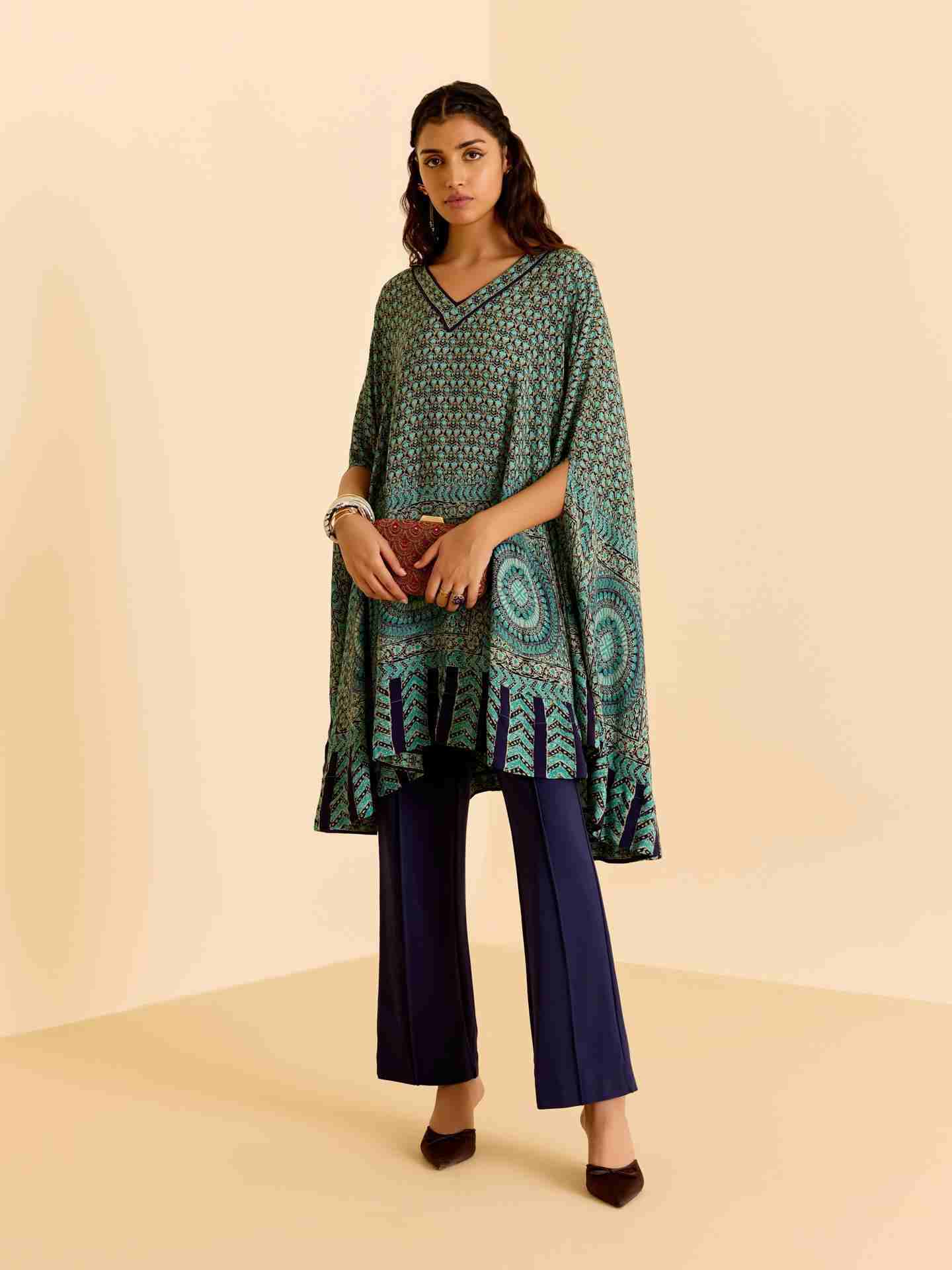 Teal Jigisa  Kurti