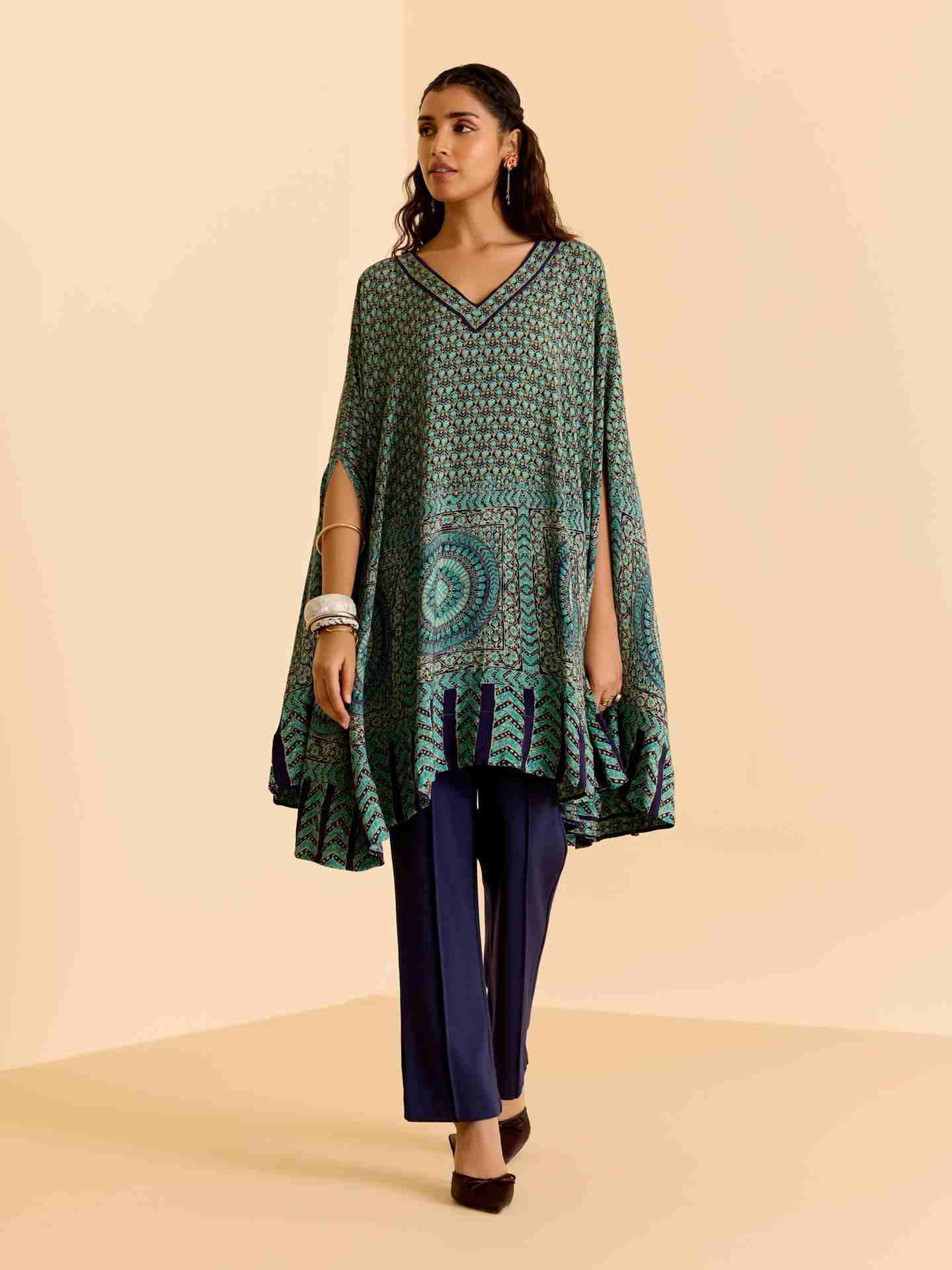 Teal Jigisa  Kurti