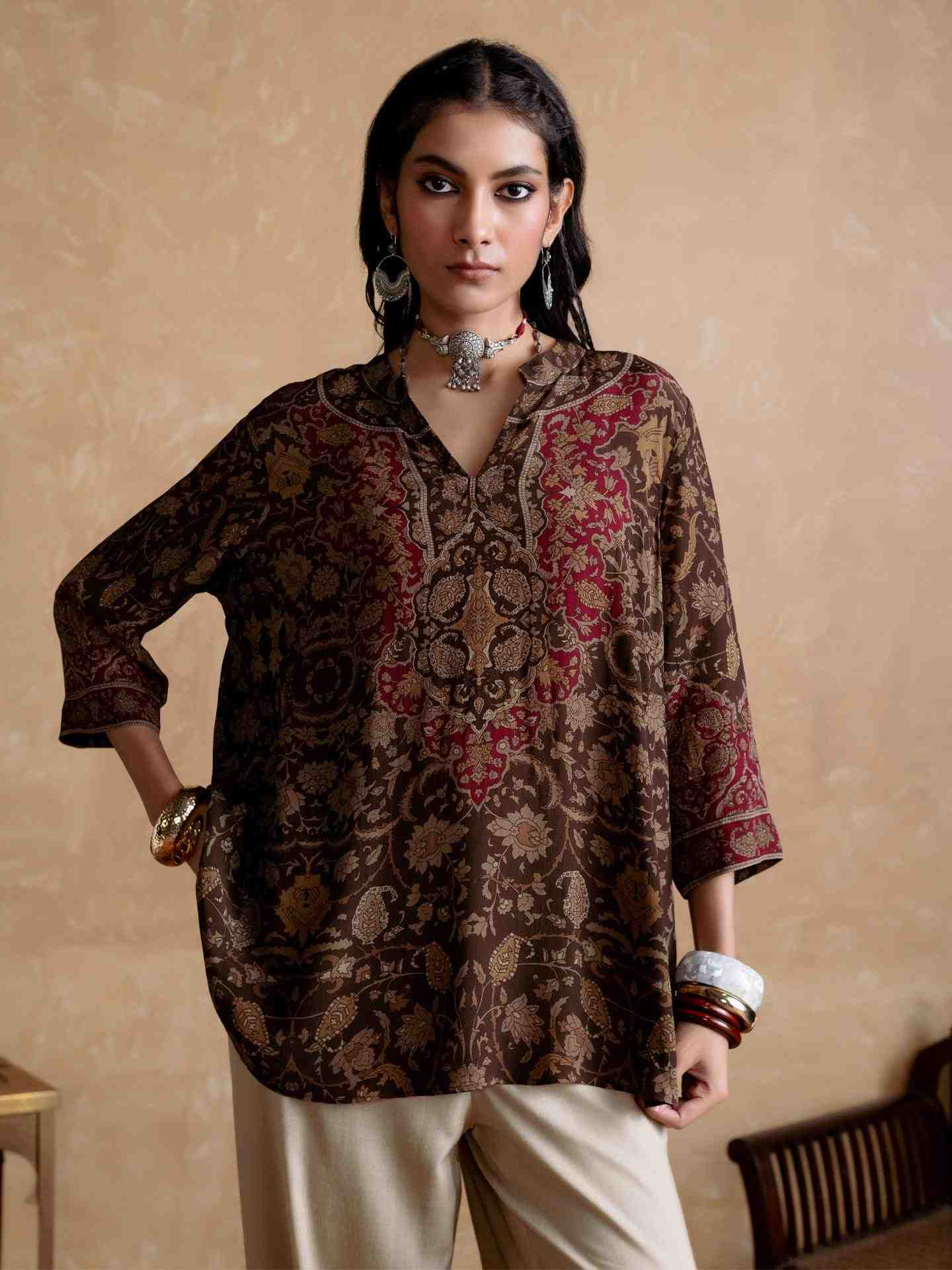 Brown Sonmarg Kurti