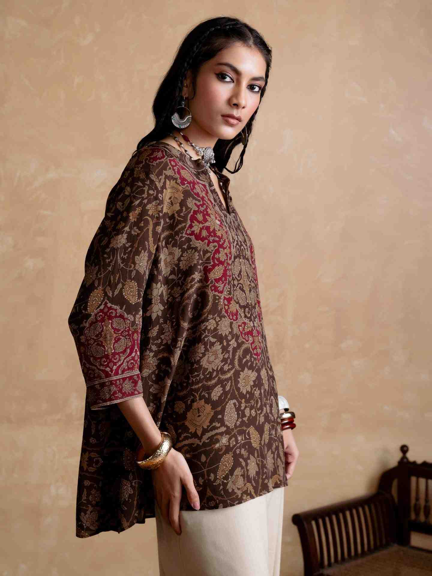 Brown Sonmarg Kurti