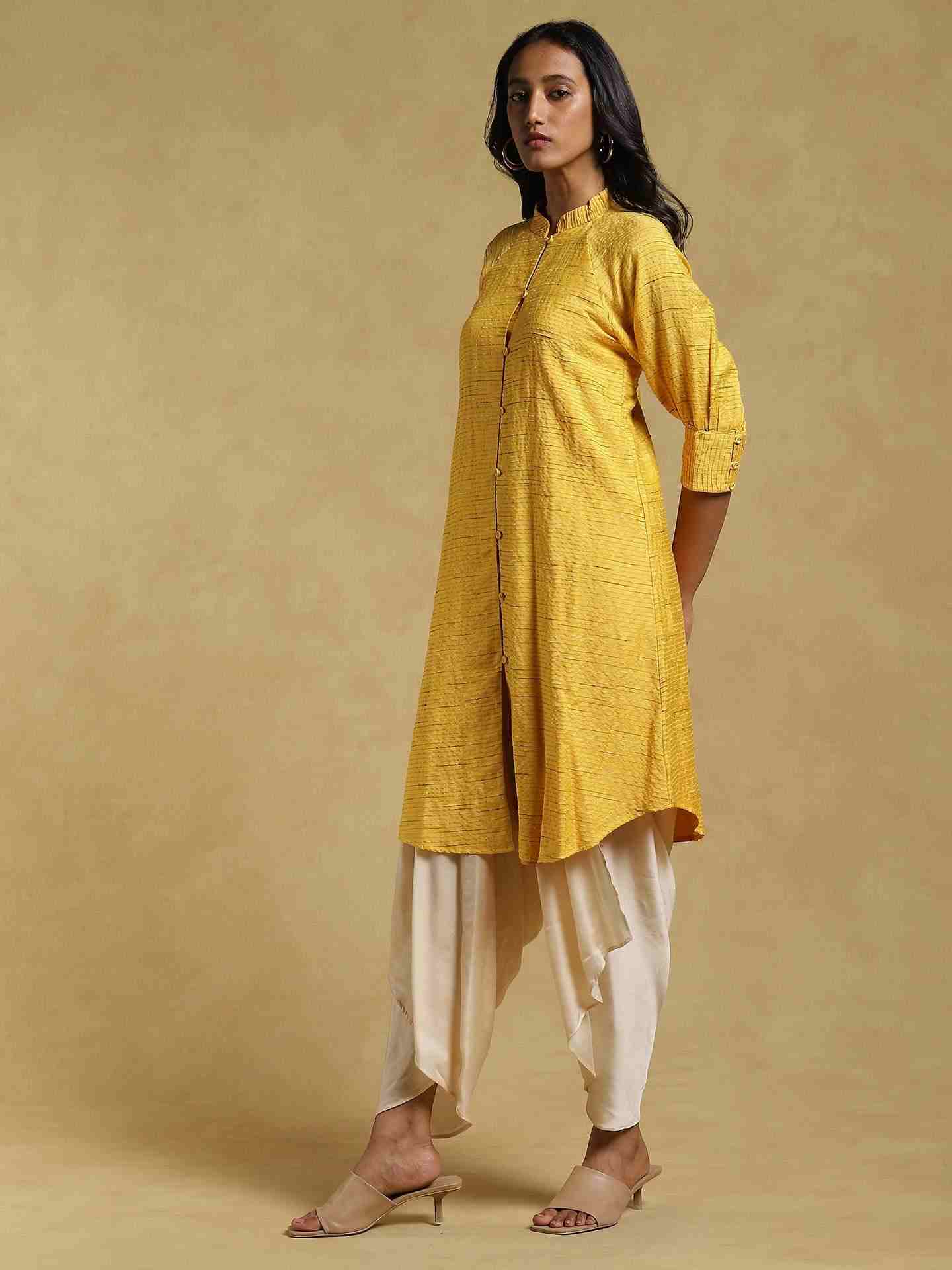 Yellow Ethereal Cotton Kurti