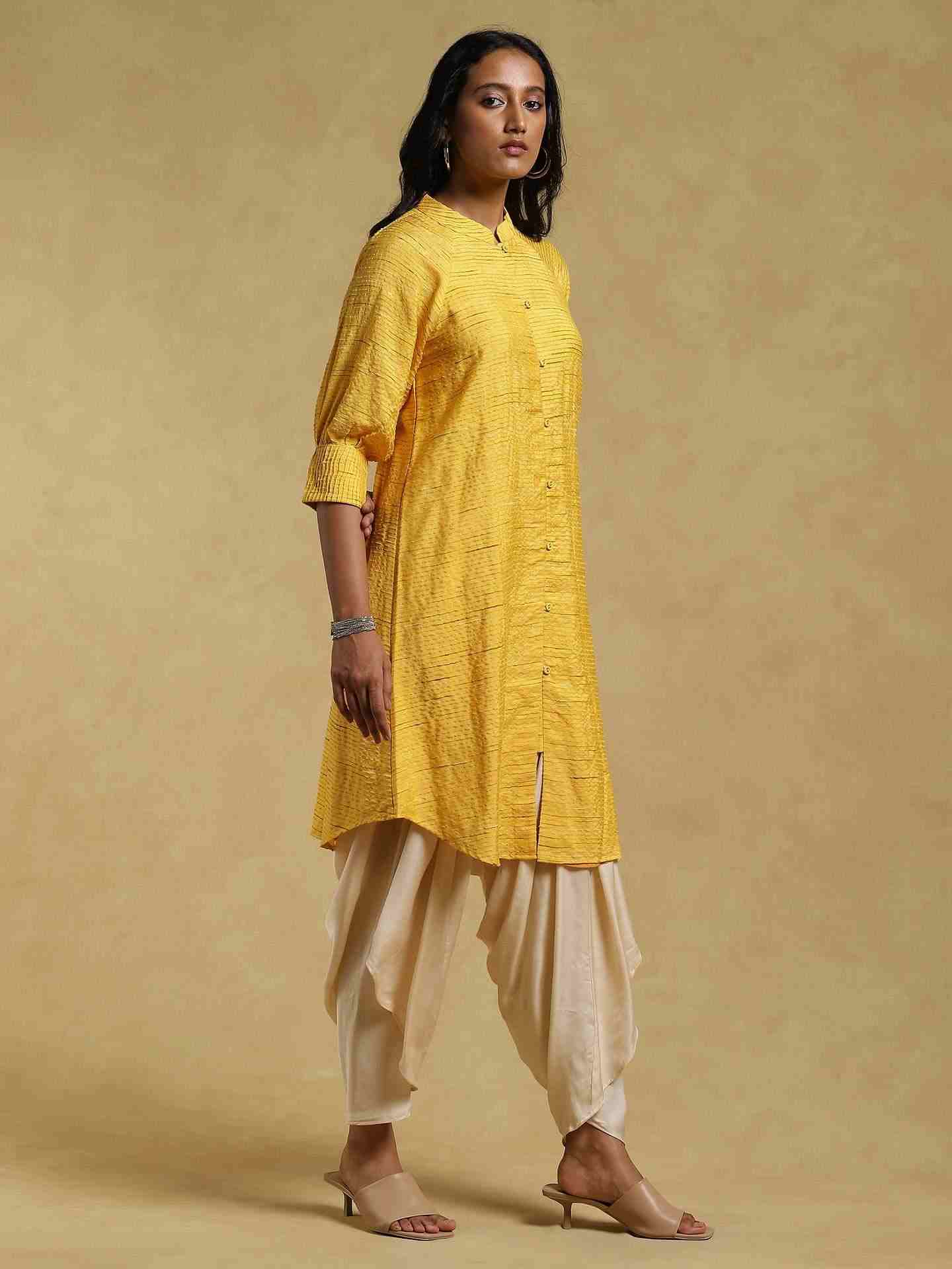 Yellow Ethereal Cotton Kurti