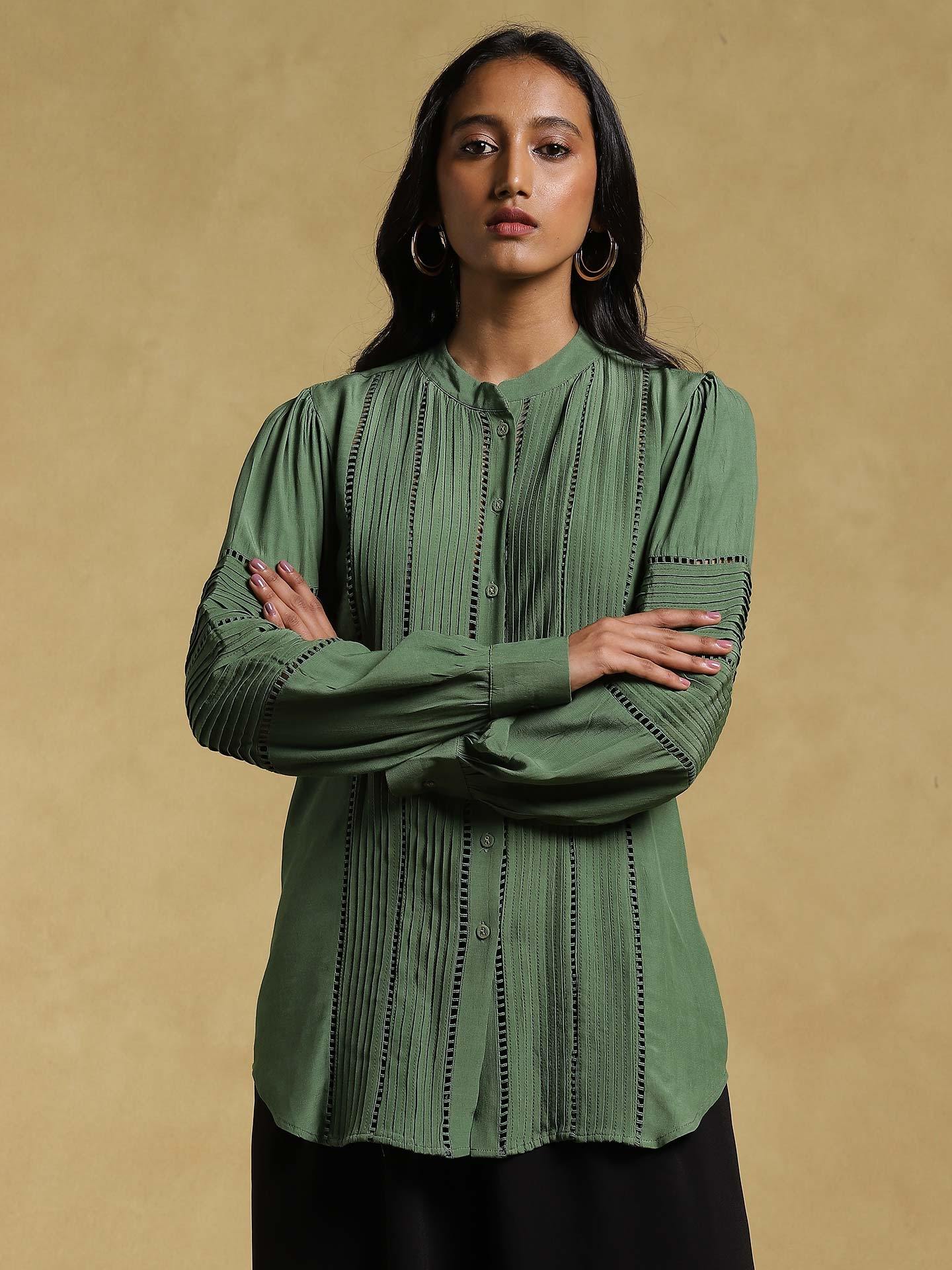 Green Ethereal Crepe Kurti