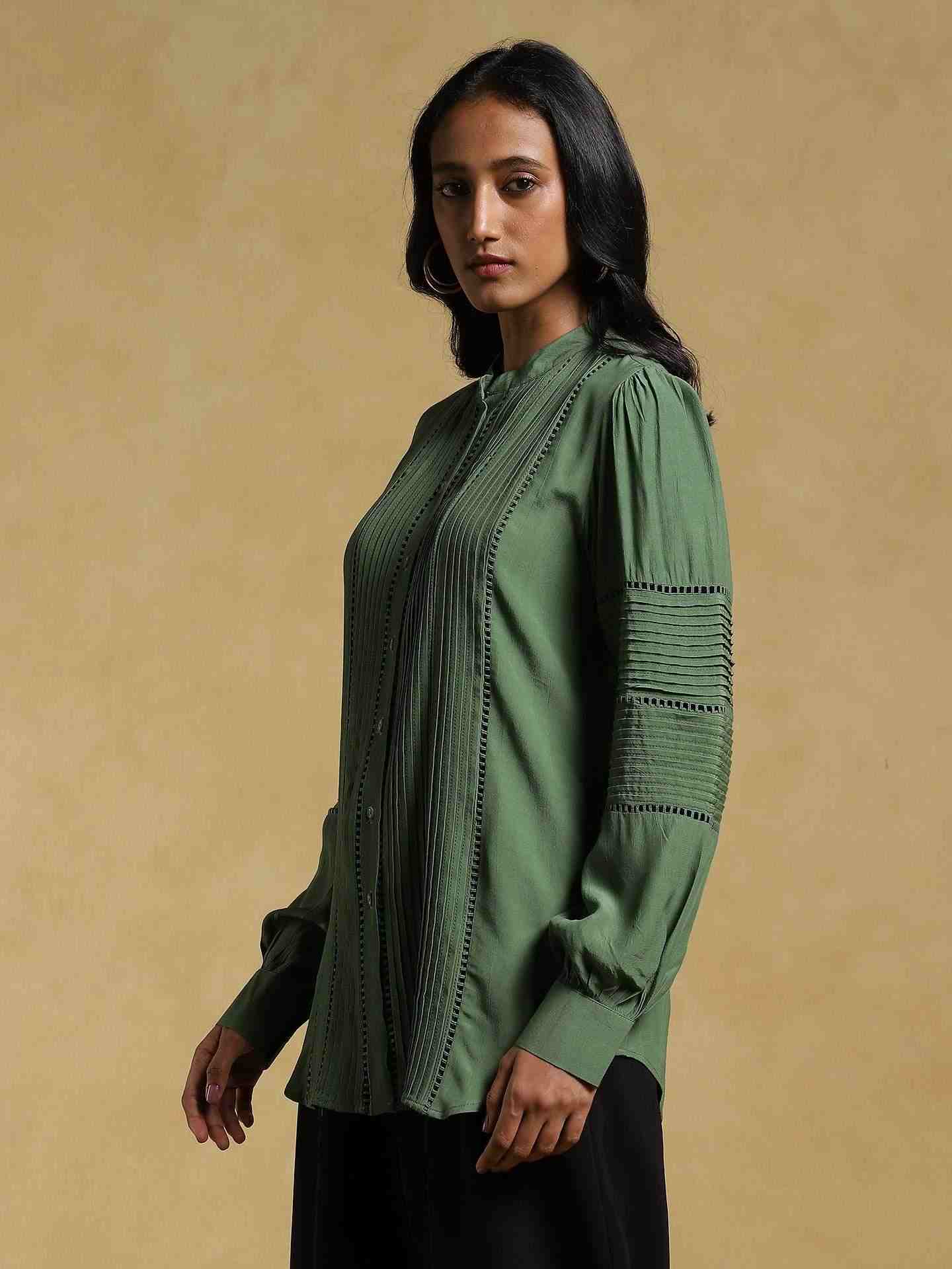 Green Ethereal Crepe Kurti