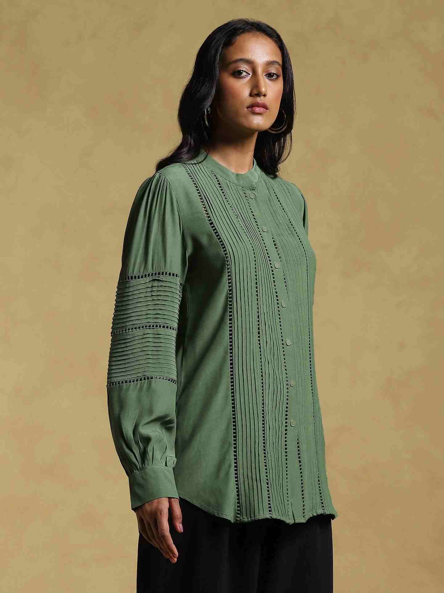 Green Ethereal Crepe Kurti