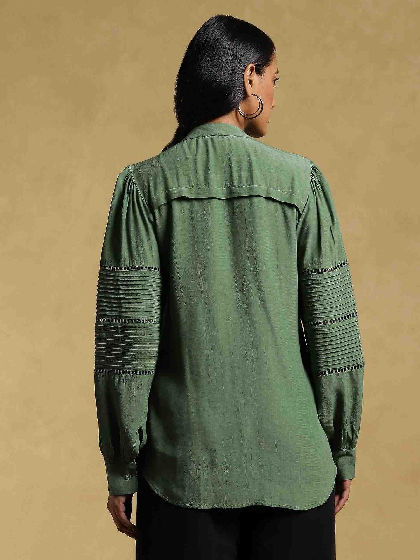 Green Ethereal Crepe Kurti