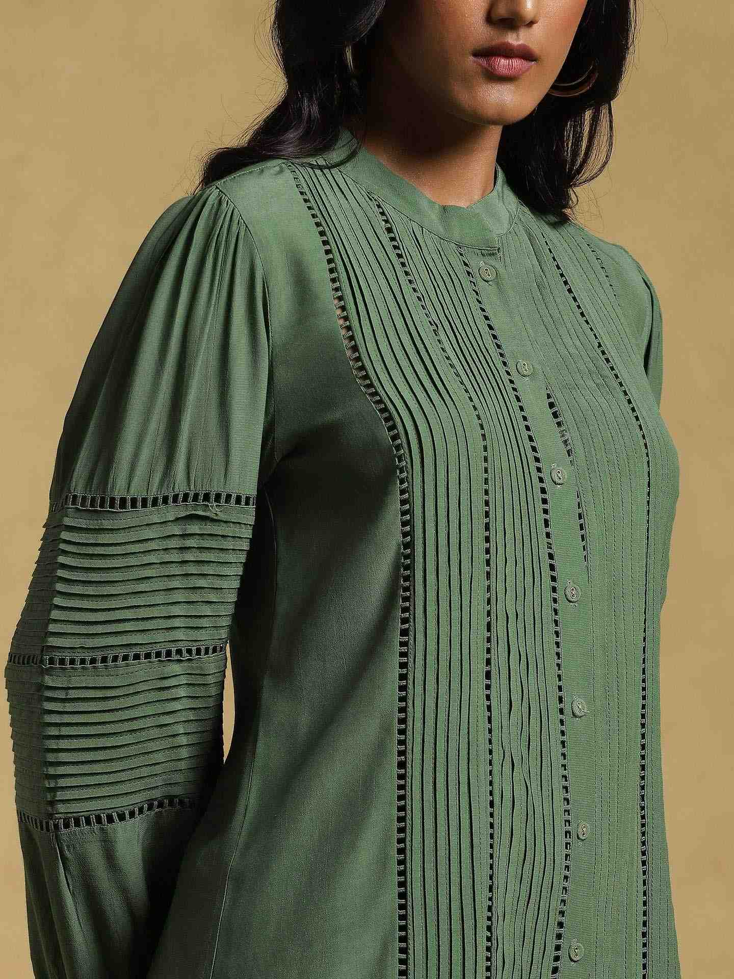 Green Ethereal Crepe Kurti