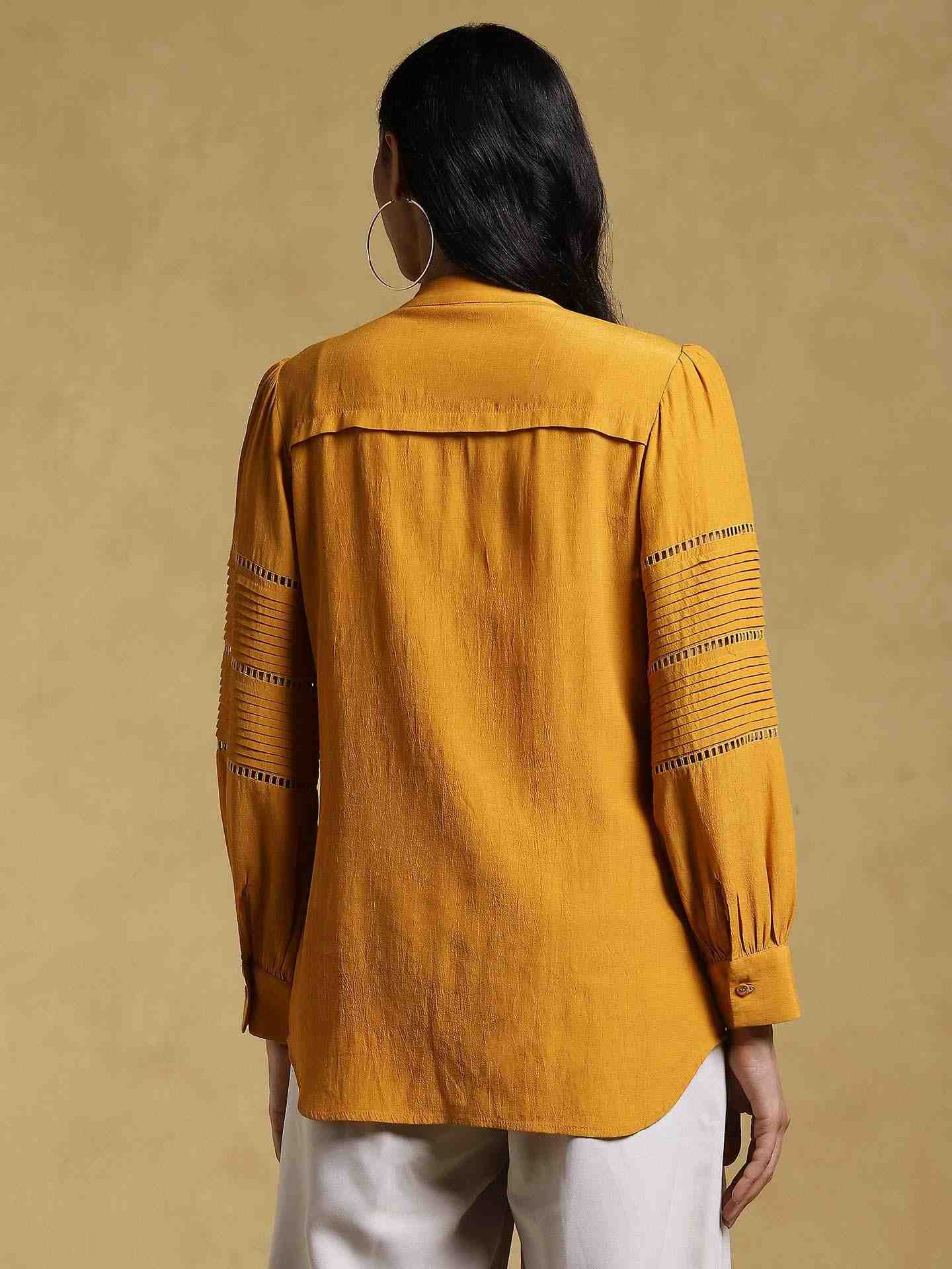 Yellow Ethereal Crepe Kurti