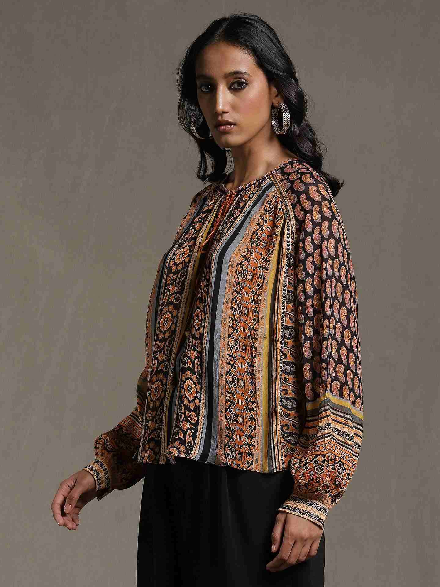 Black & Multi-Color Chamba Kurti