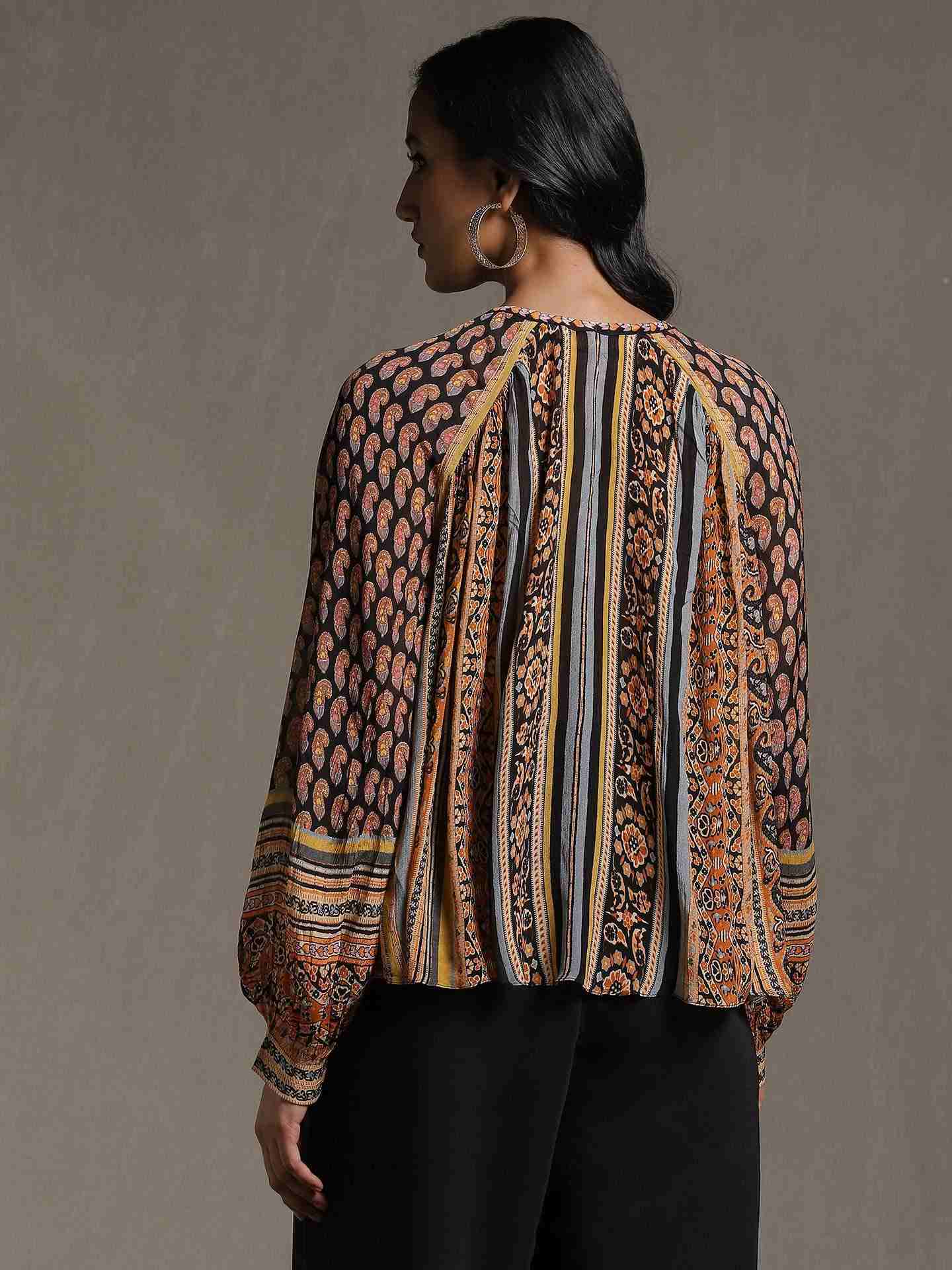 Black & Multi-Color Chamba Kurti