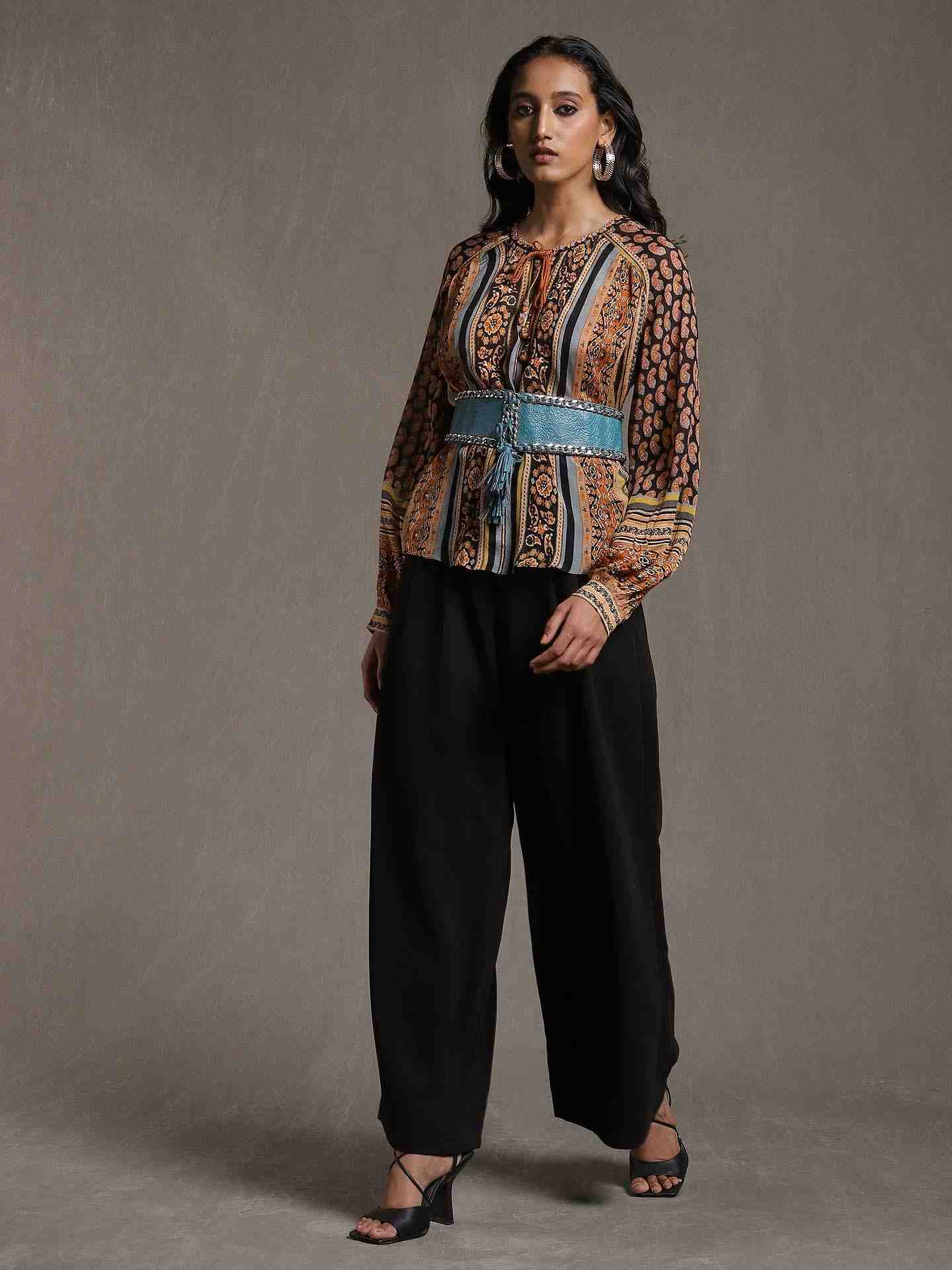 Black & Multi-Color Chamba Kurti