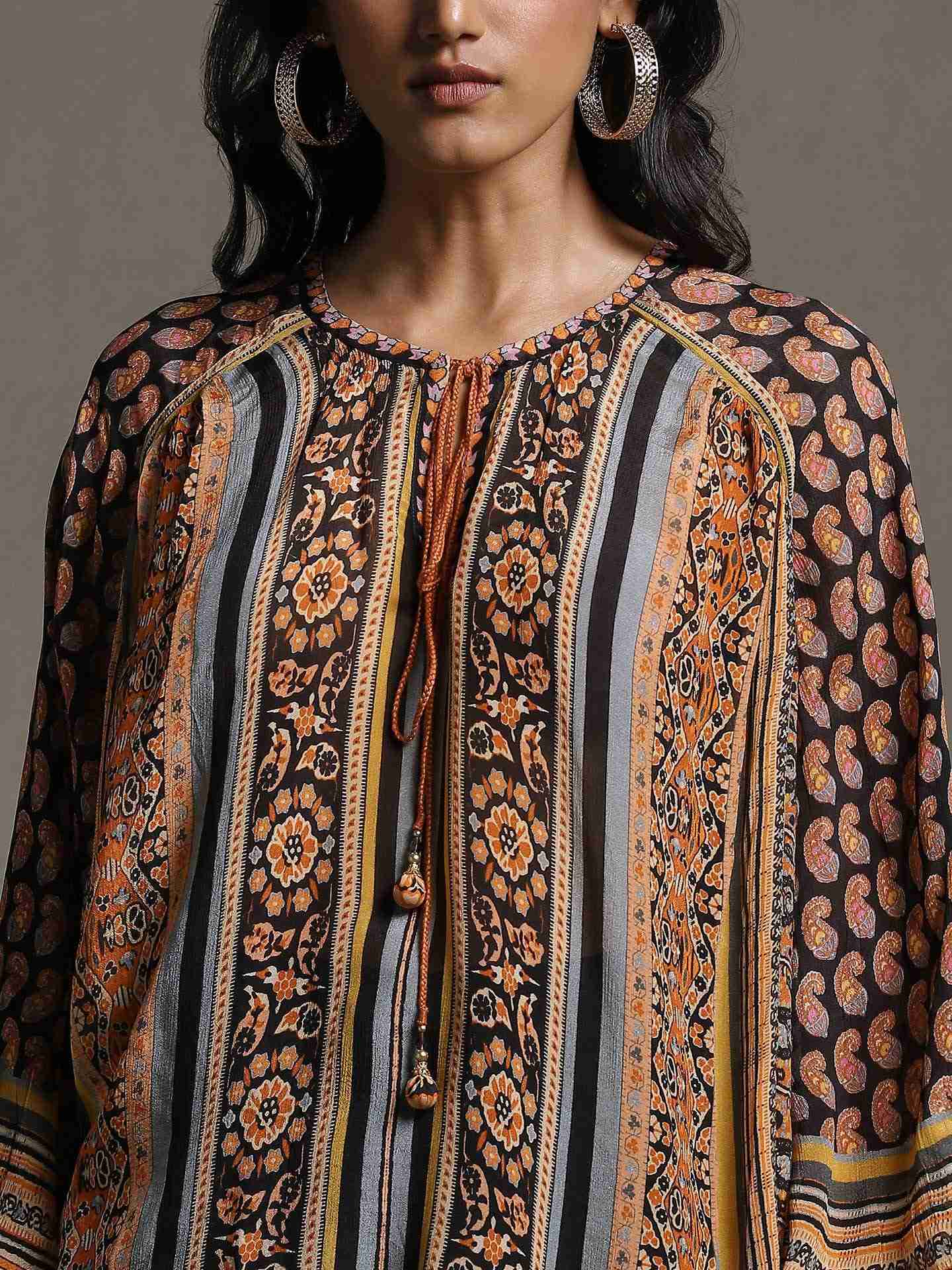 Black & Multi-Color Chamba Kurti