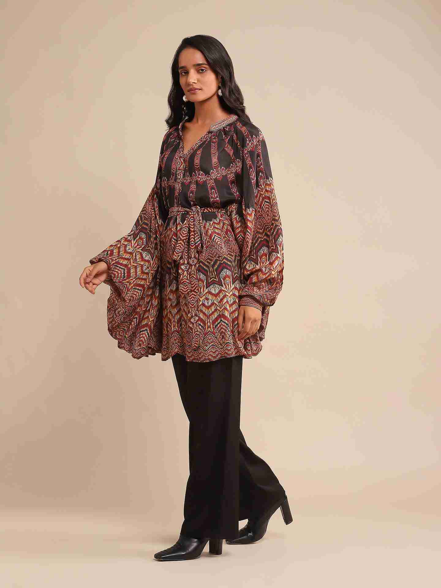 Black Zig Zag Kurti