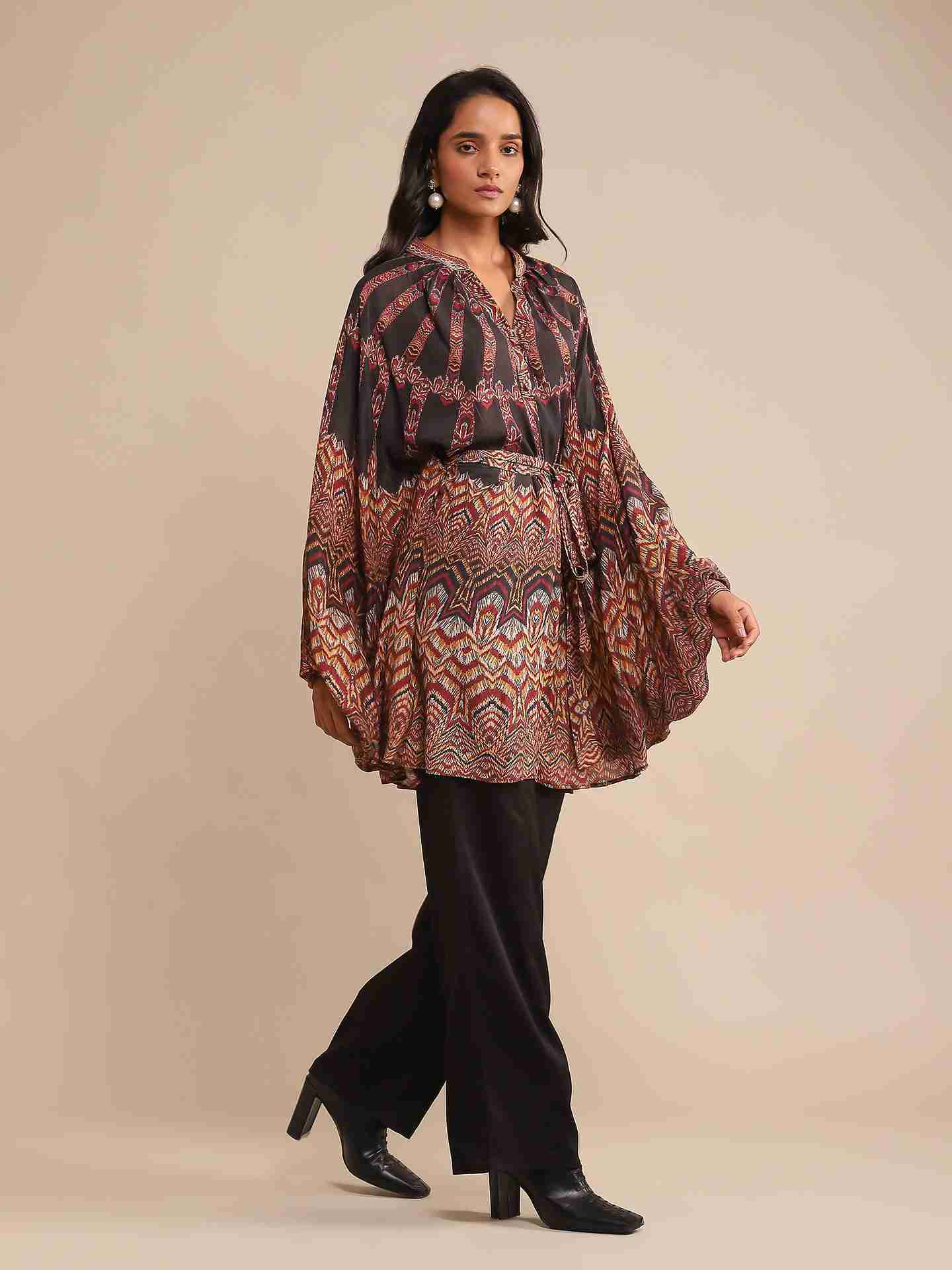 Black Zig Zag Kurti