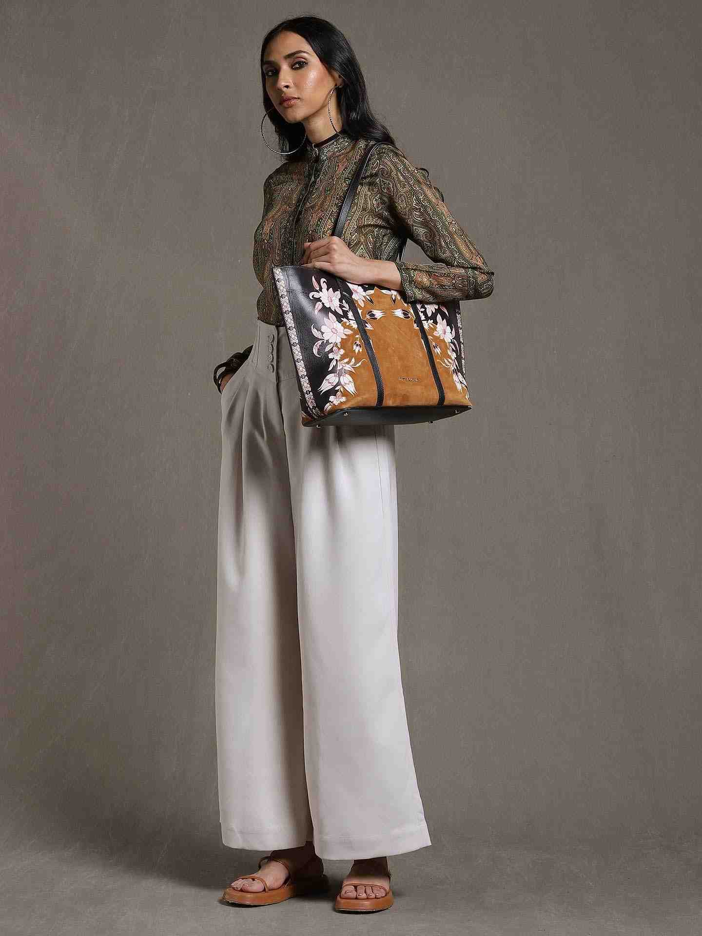 Olive & Beige Shereen Kurti