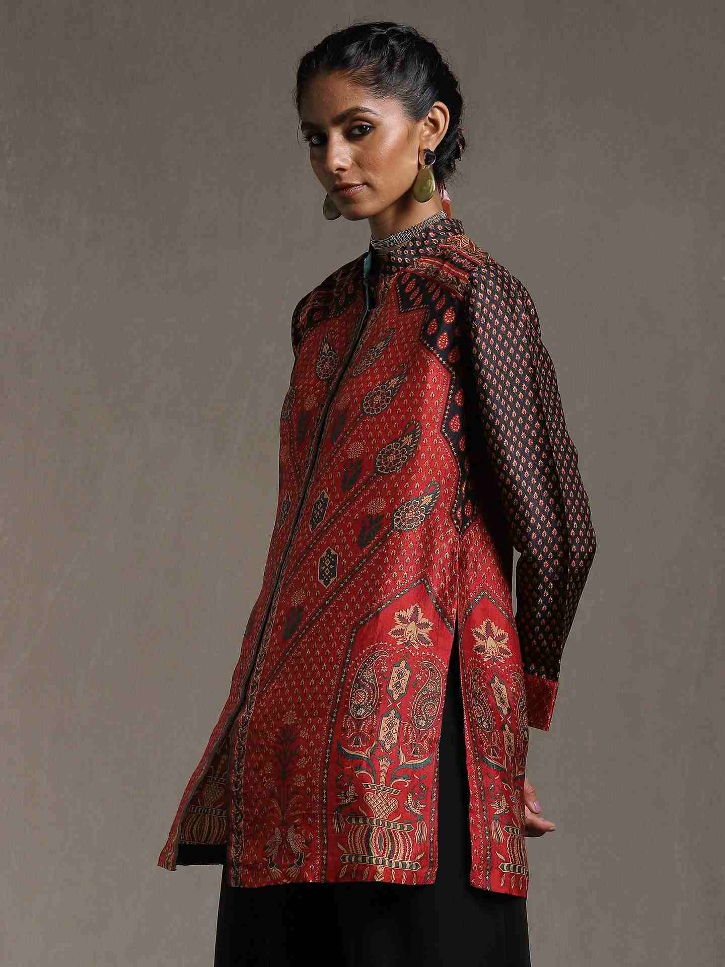 Red & Black Sanganeri Kurti