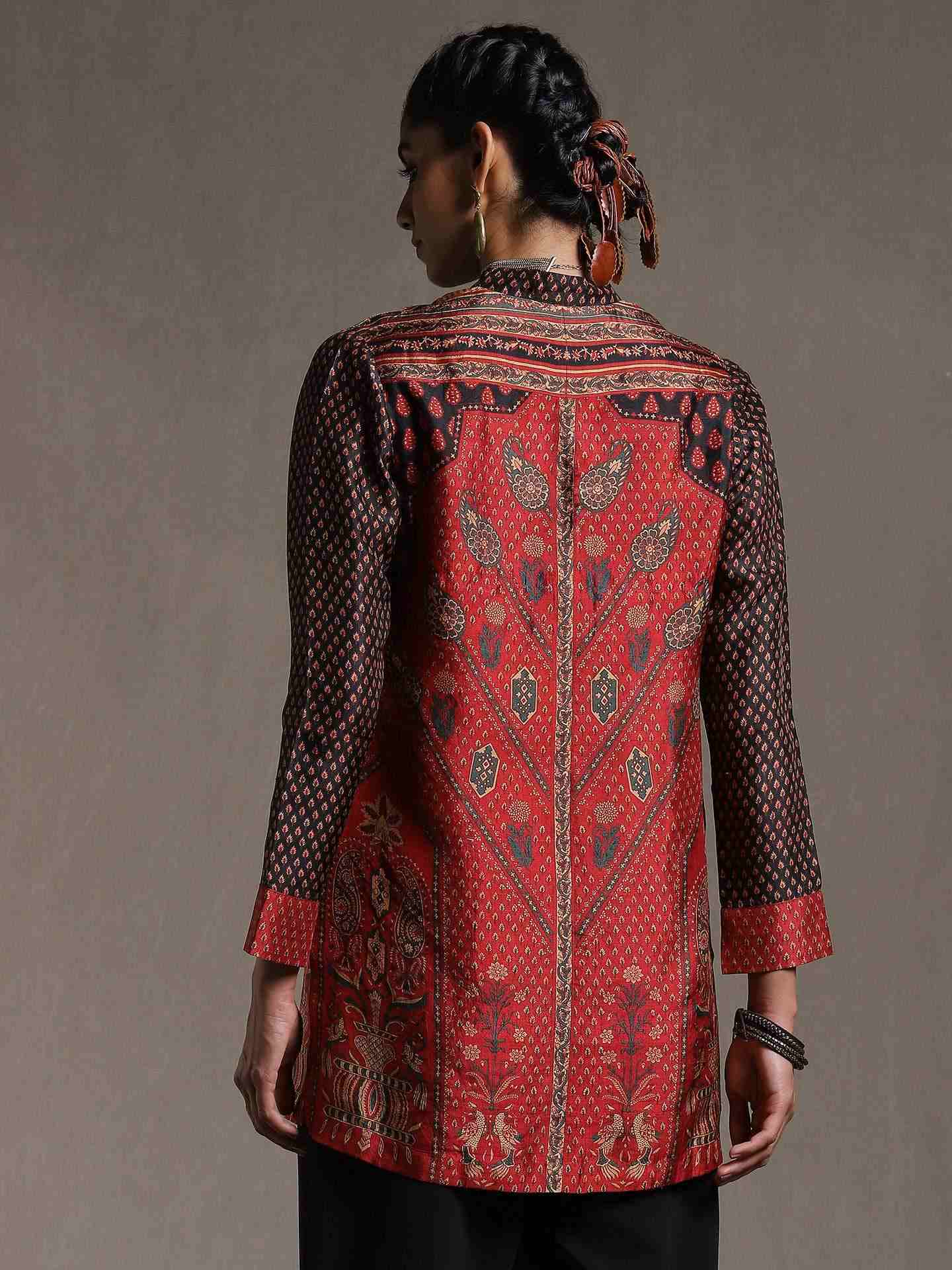 Red & Black Sanganeri Kurti