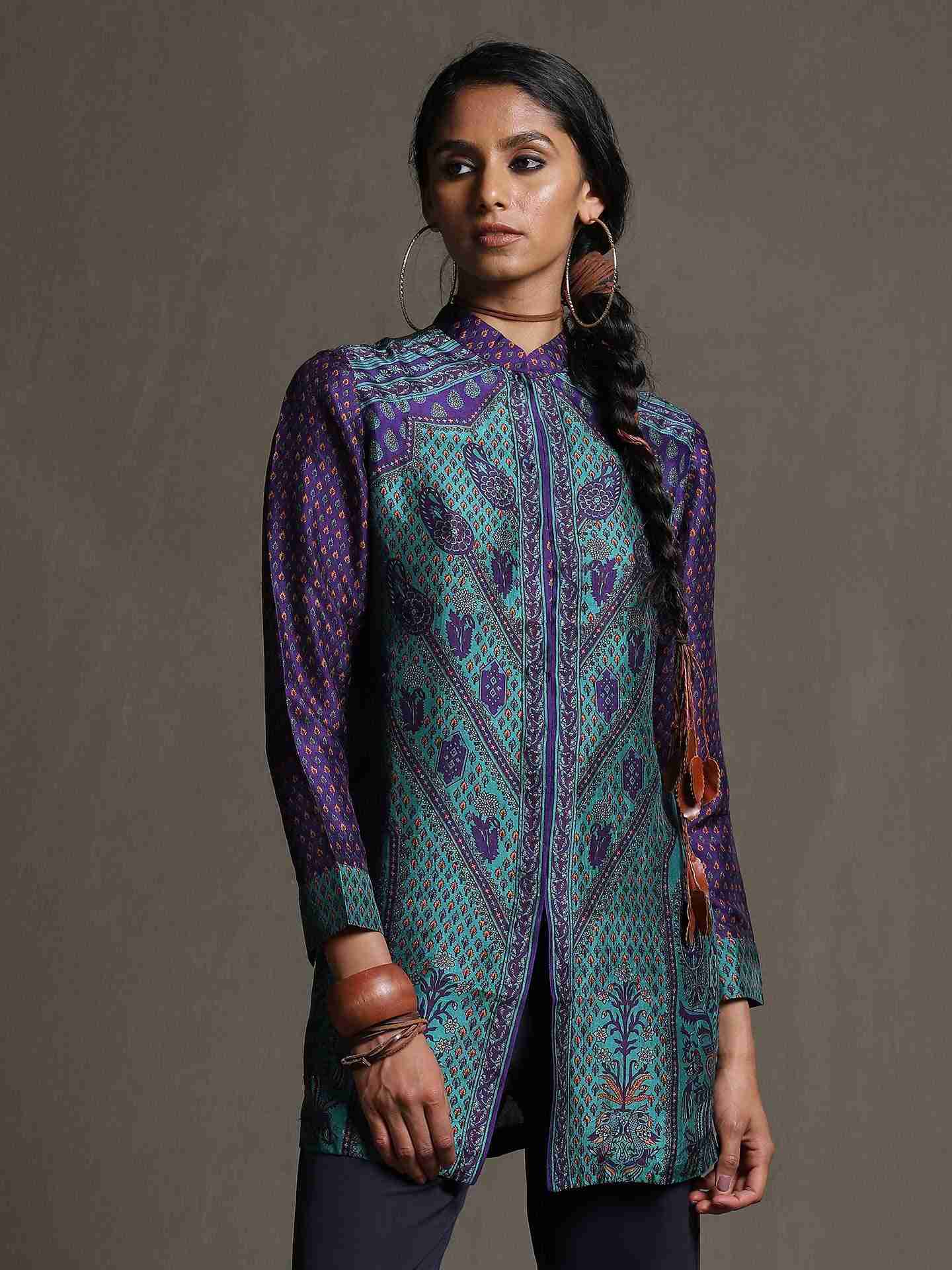 Royal & Turquoise Sanganeri Kurti