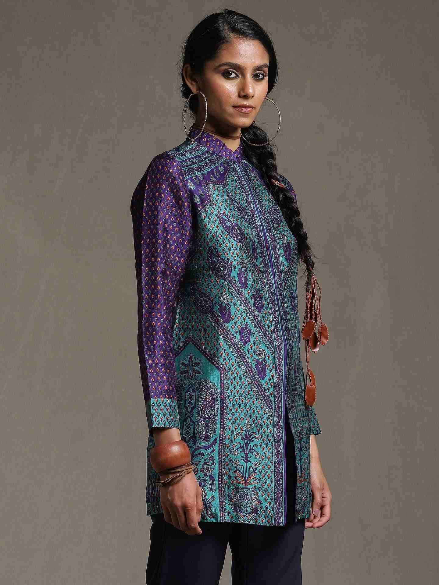 Royal & Turquoise Sanganeri Kurti