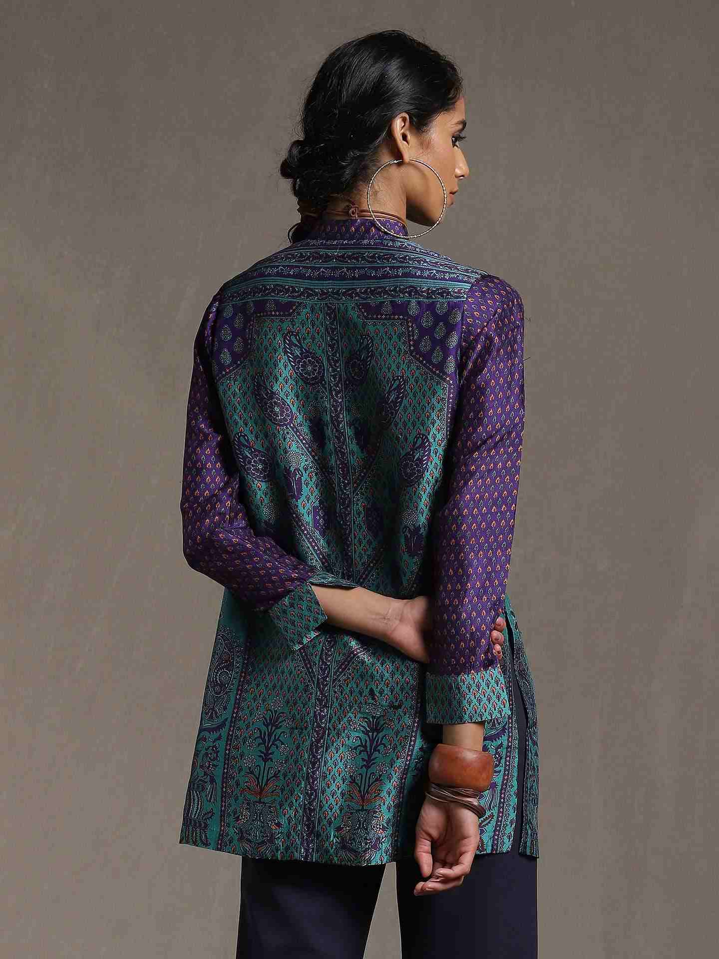 Royal & Turquoise Sanganeri Kurti