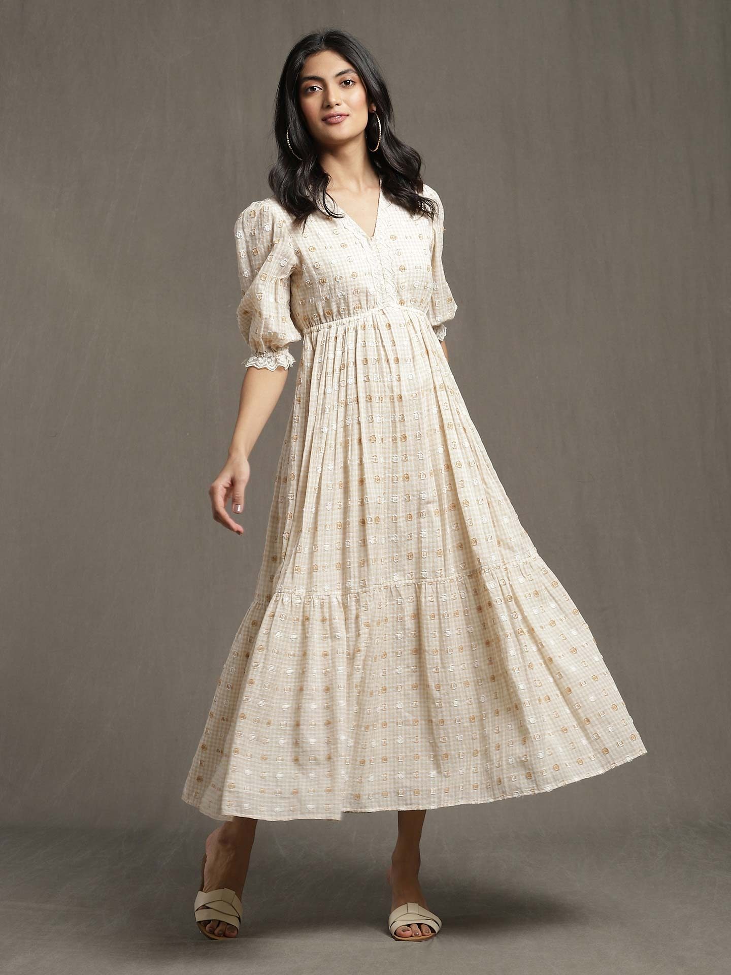 Beige Whimsical Heritage Dress