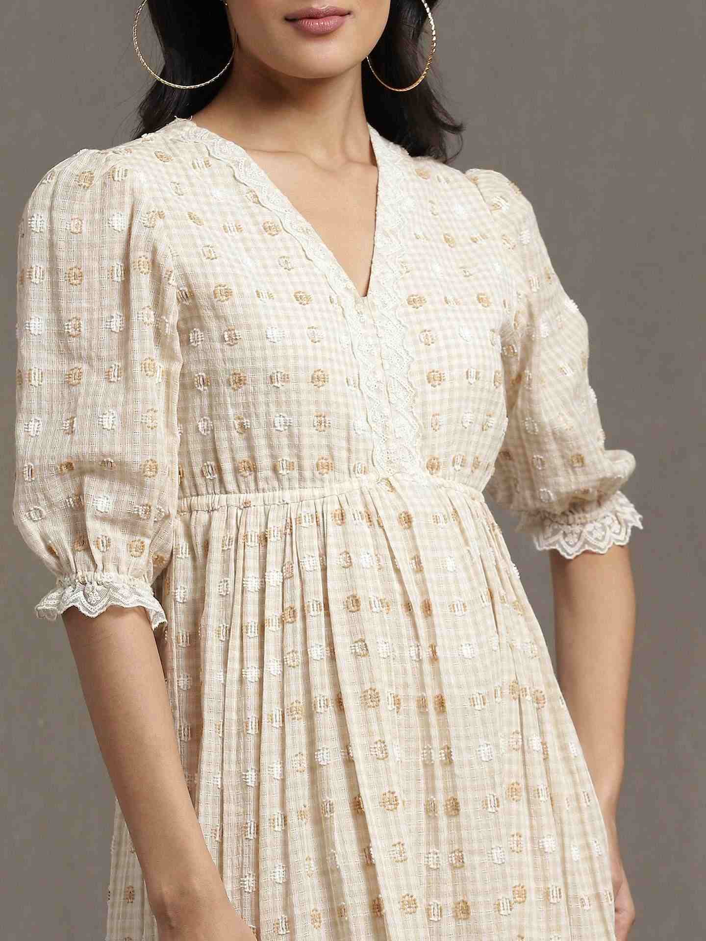 Beige Whimsical Heritage Dress