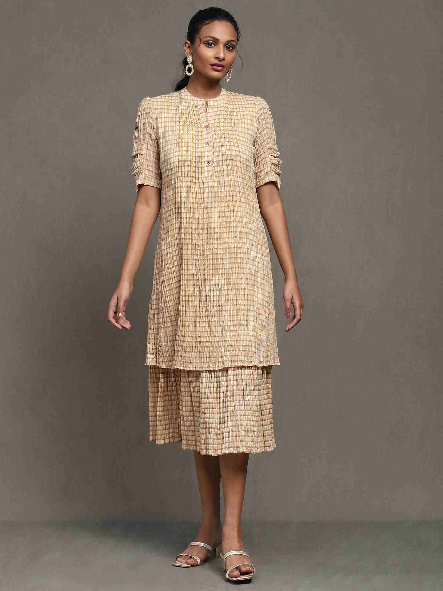 Beige Ragi Long Dress