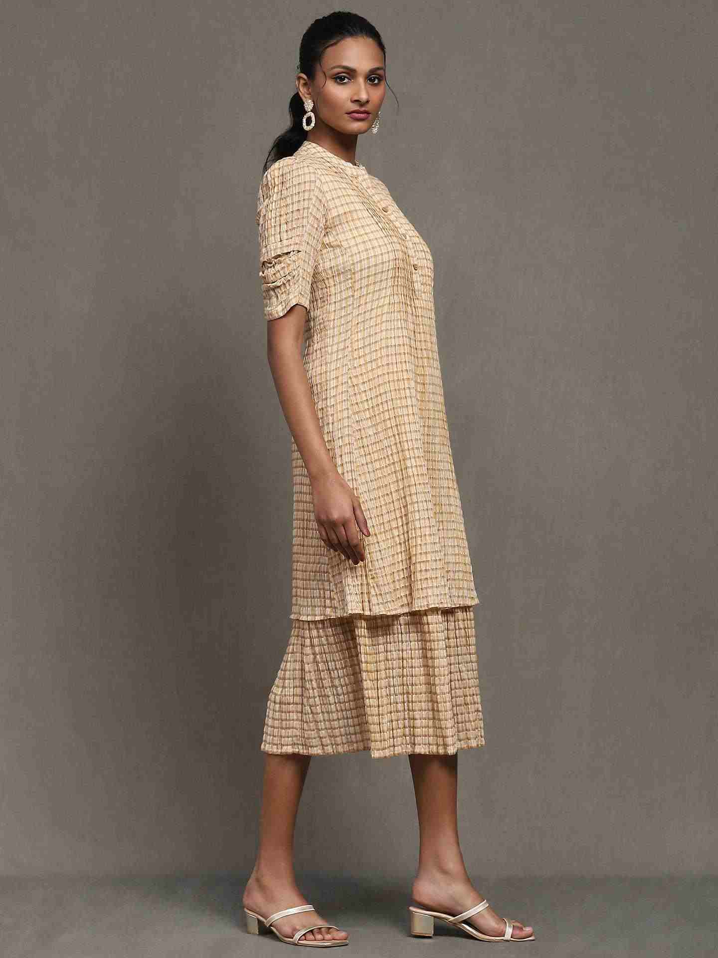 Beige Ragi Long Dress