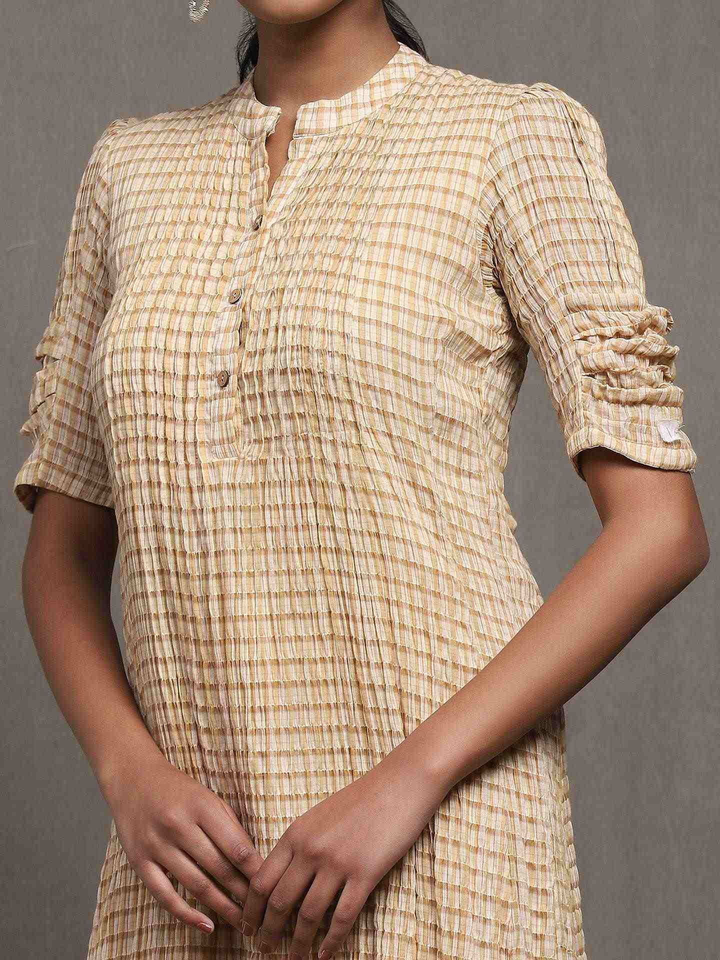 Beige Ragi Long Dress