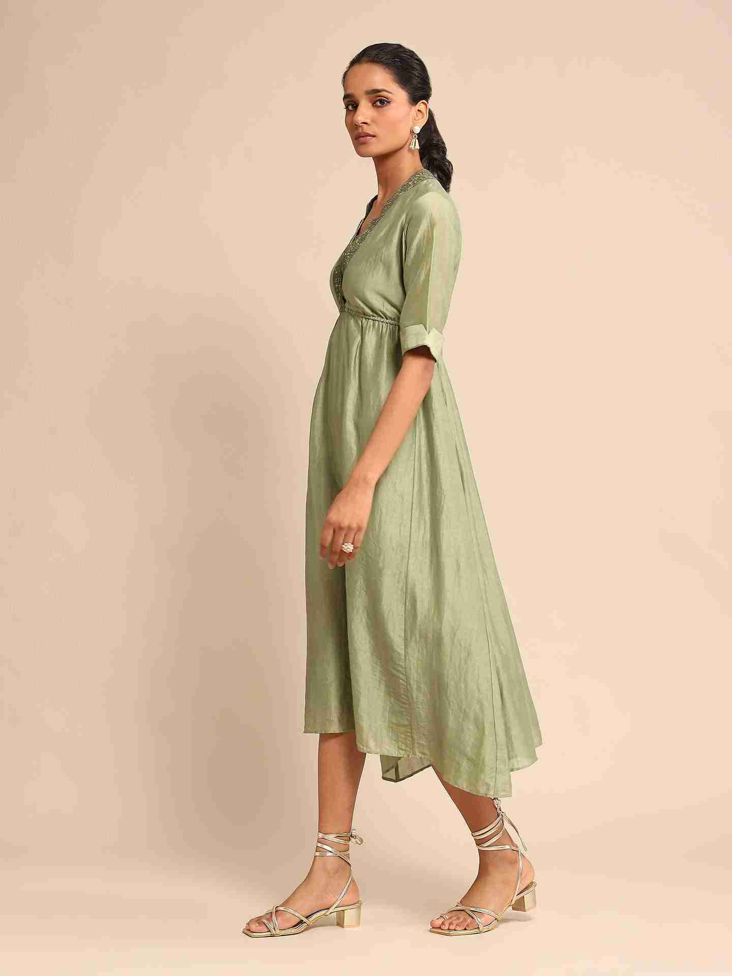 Green Urban Elysian Chanderi Dress