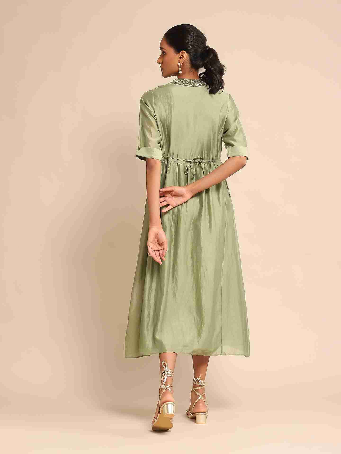 Green Urban Elysian Chanderi Dress