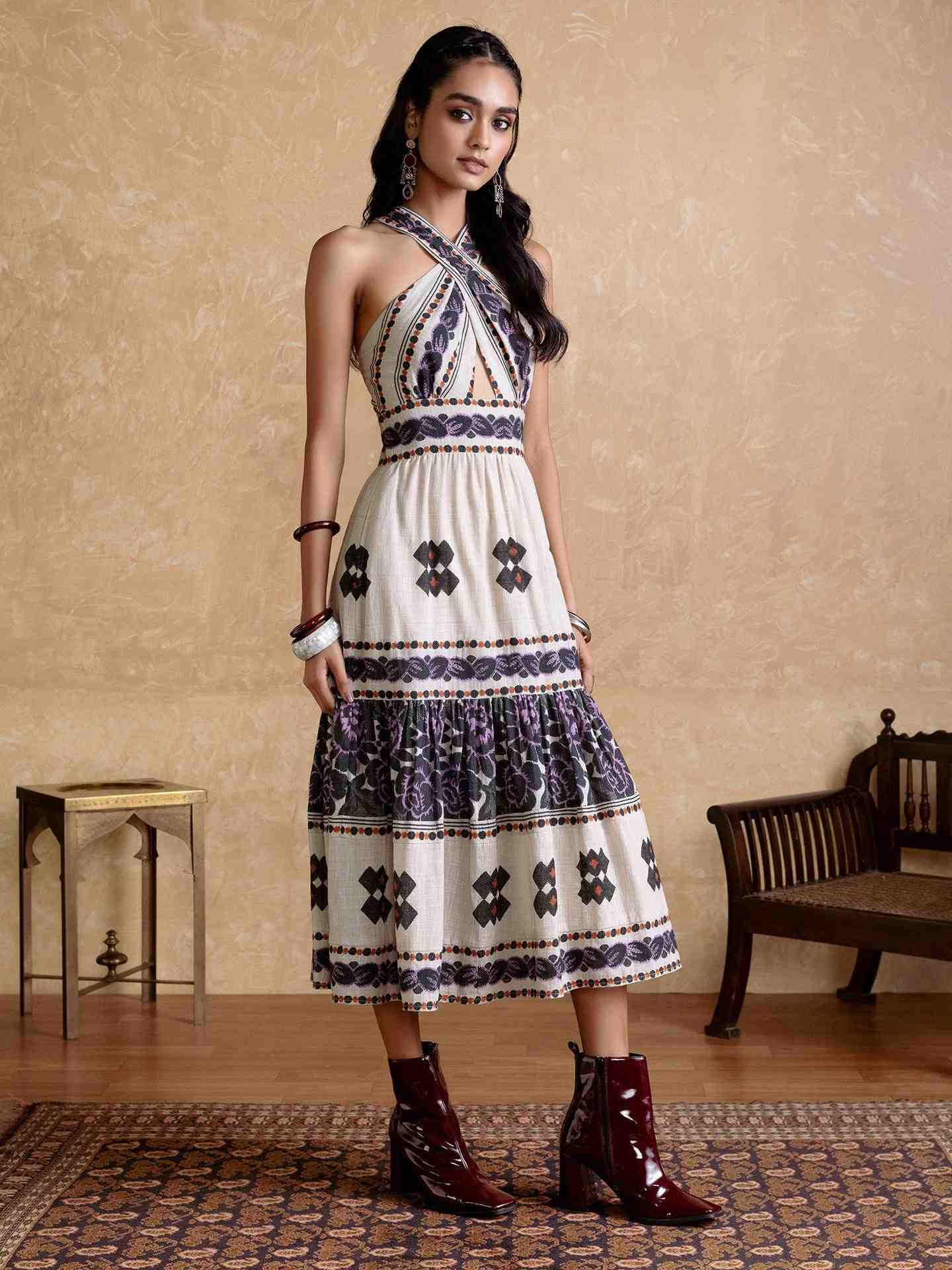 Off White Florencia Long Dress