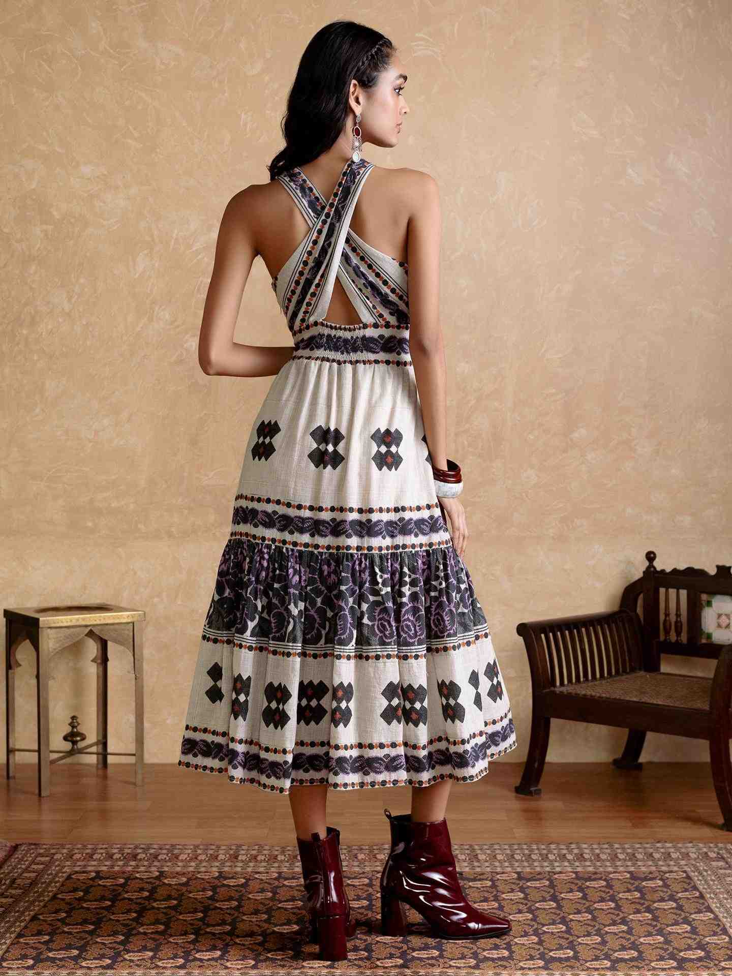 Off White Florencia Long Dress