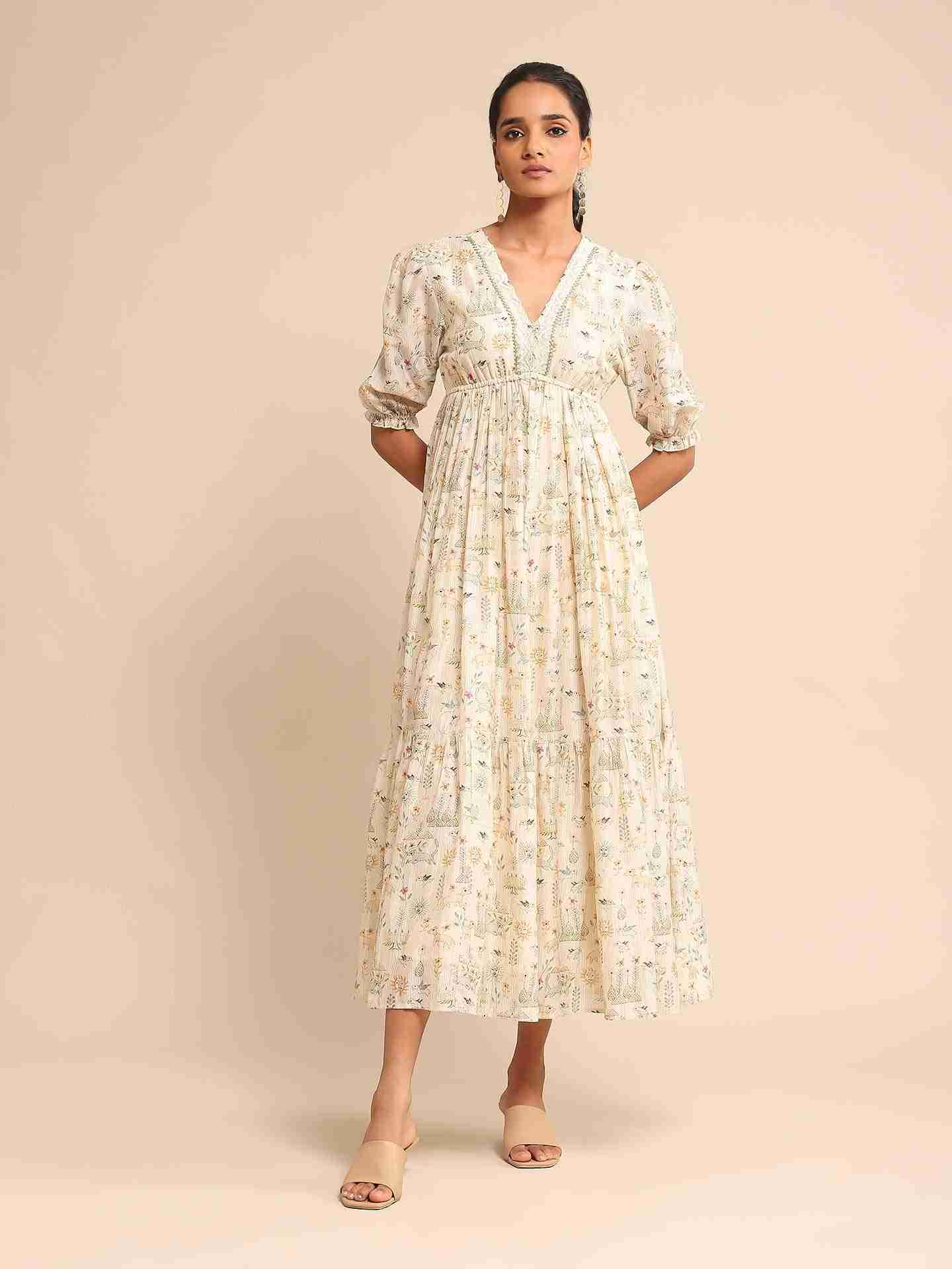 Off White Urban Elysian Chanderi Dress