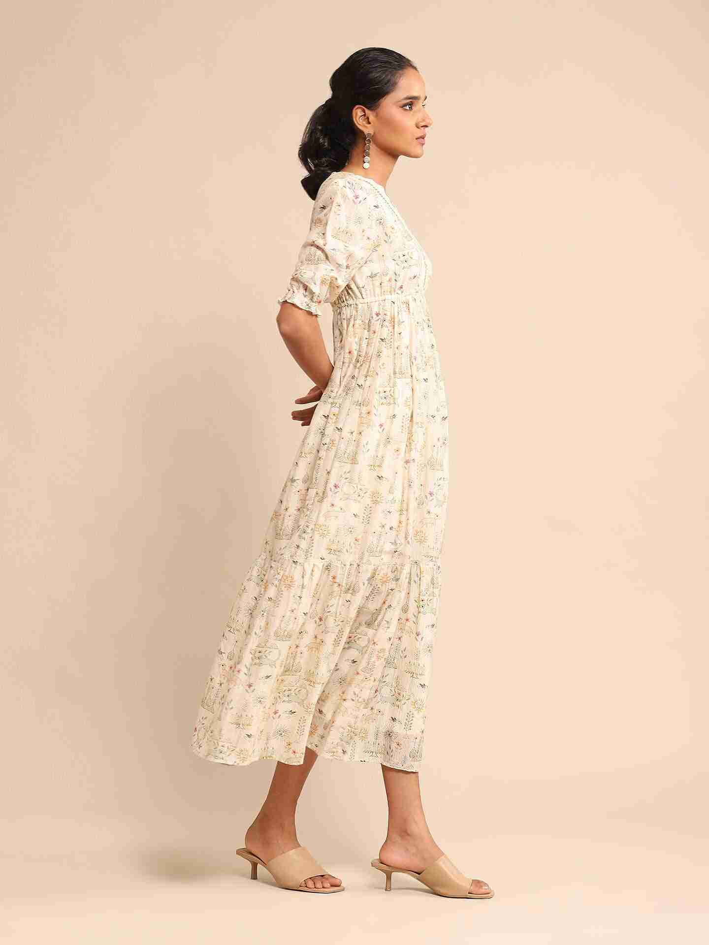 Off White Urban Elysian Chanderi Dress