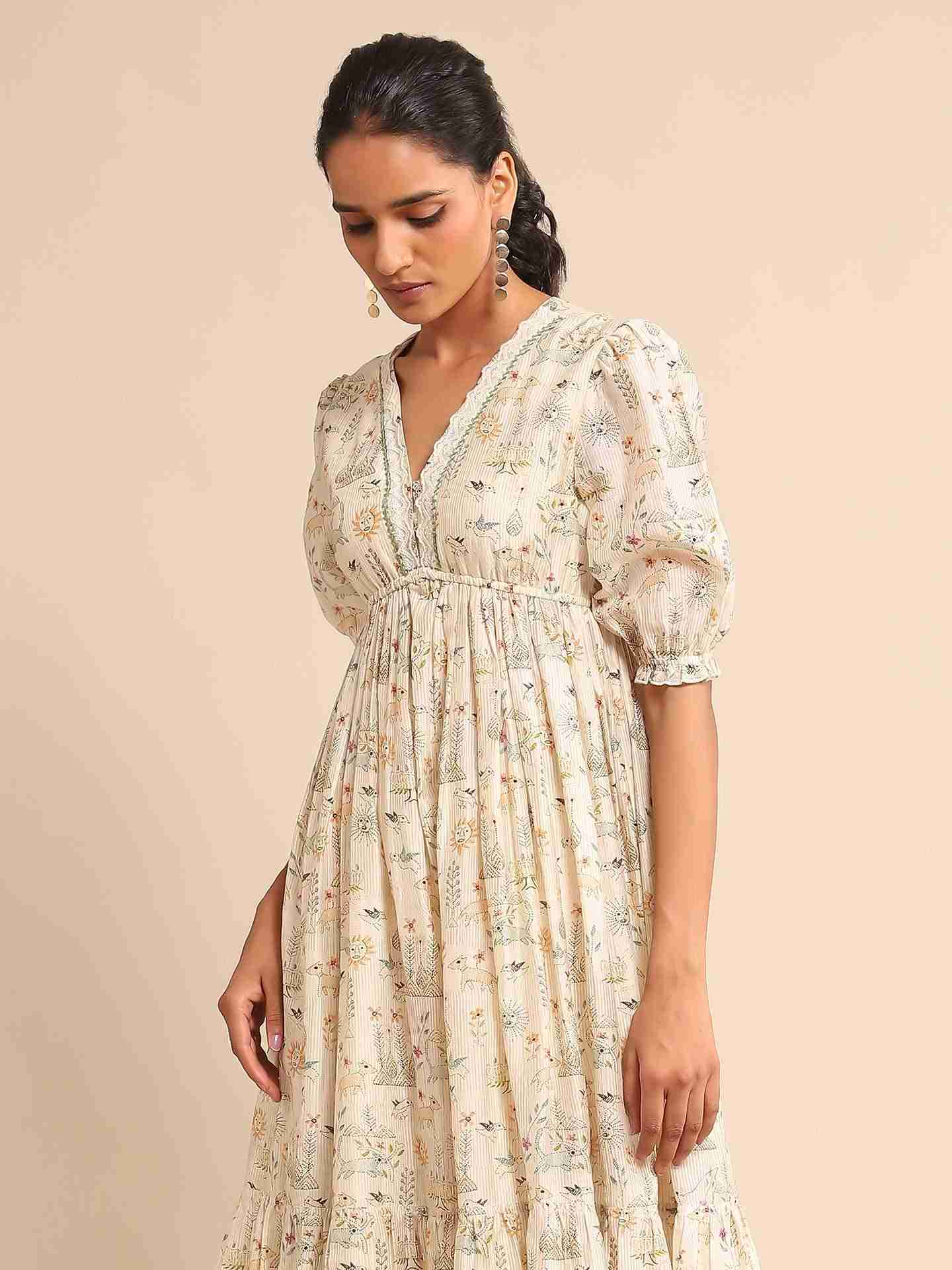 Off White Urban Elysian Chanderi Dress