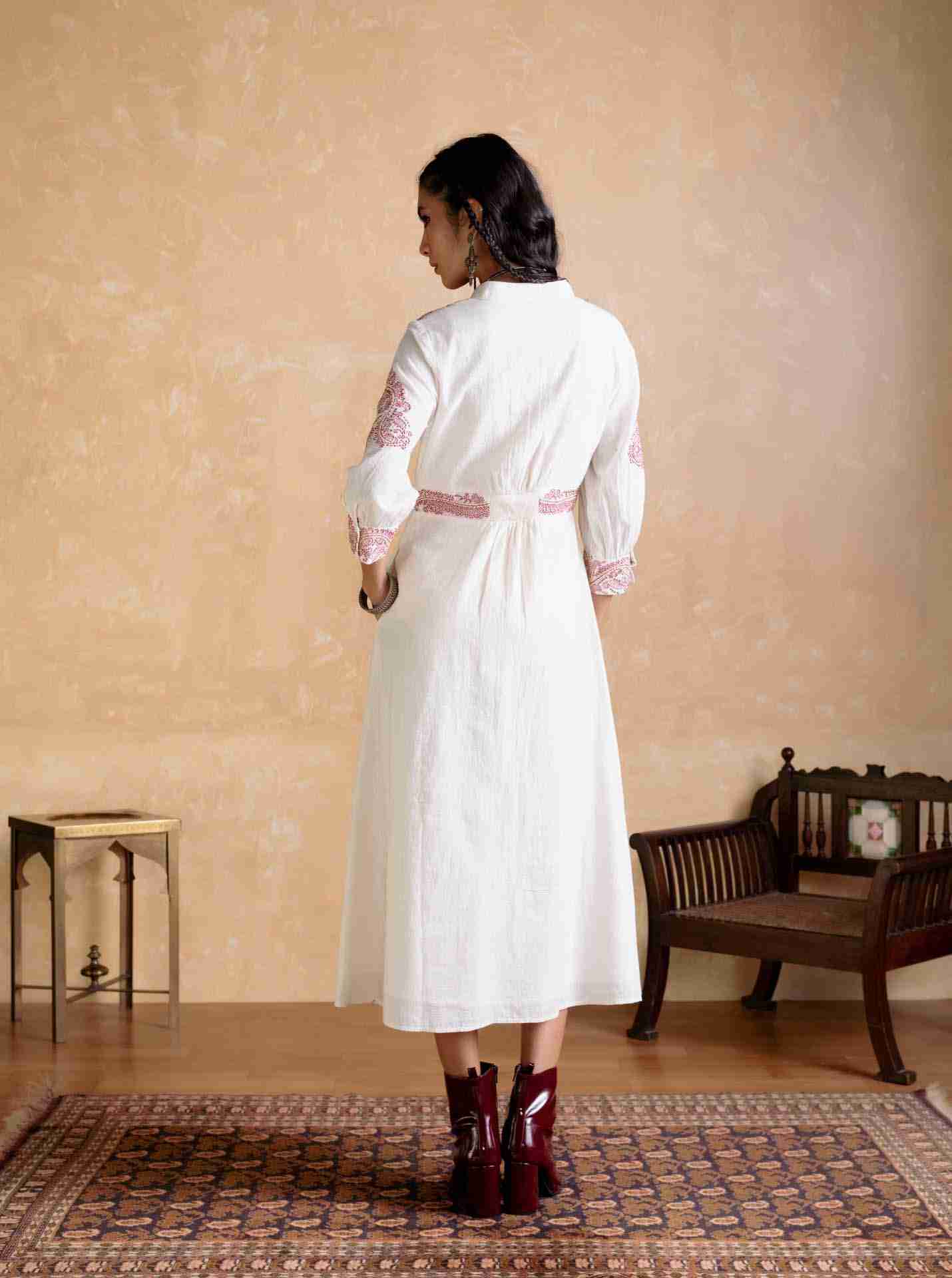 Ecru Multi Dori Long Dress