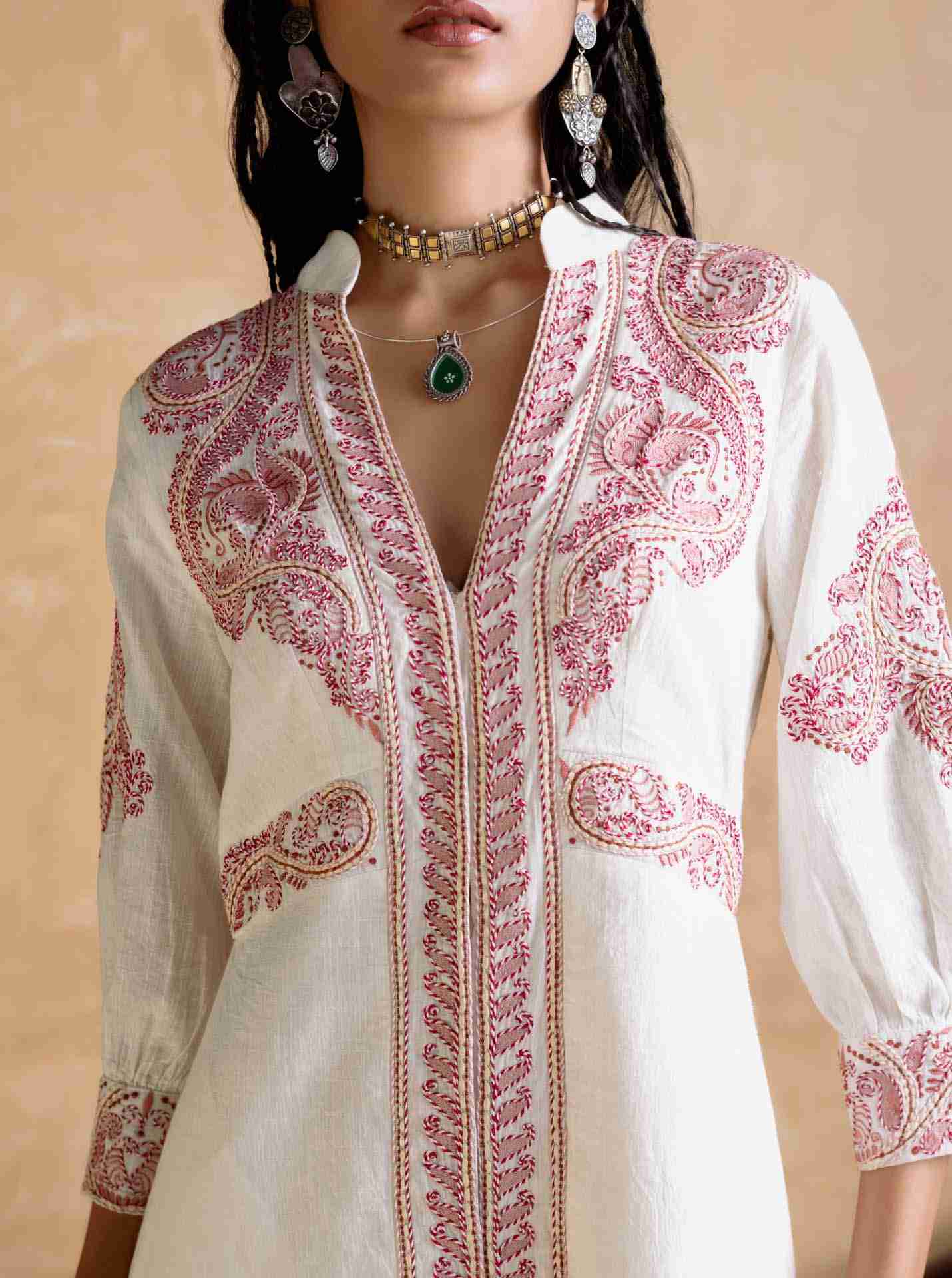 Ecru Multi Dori Long Dress