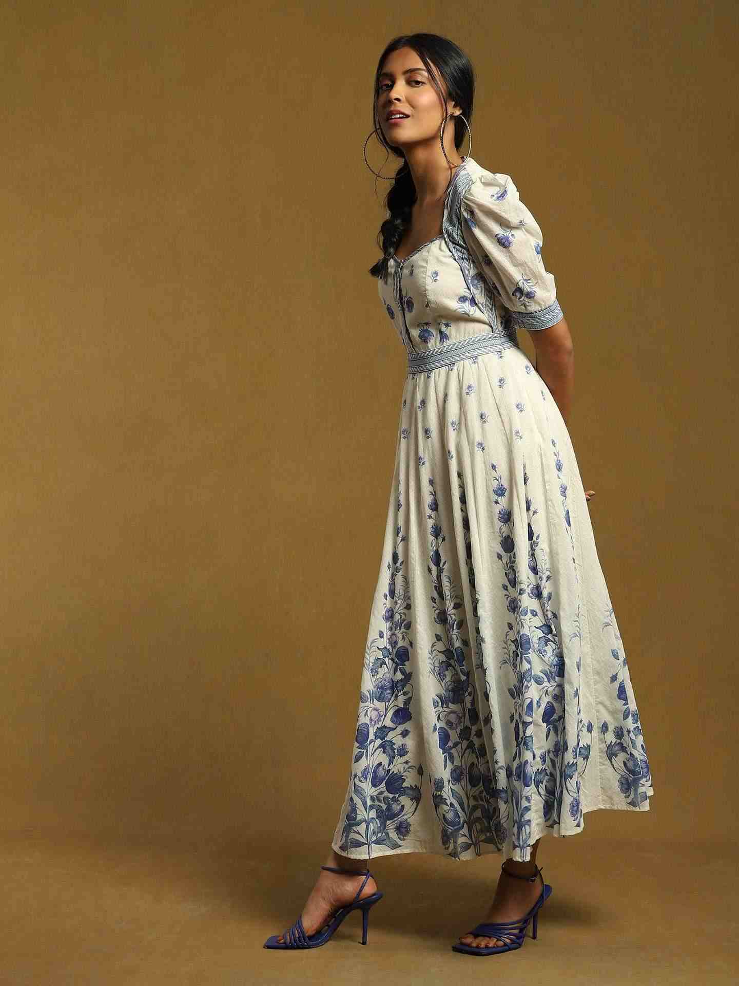 White Gulzar Cotton Dress