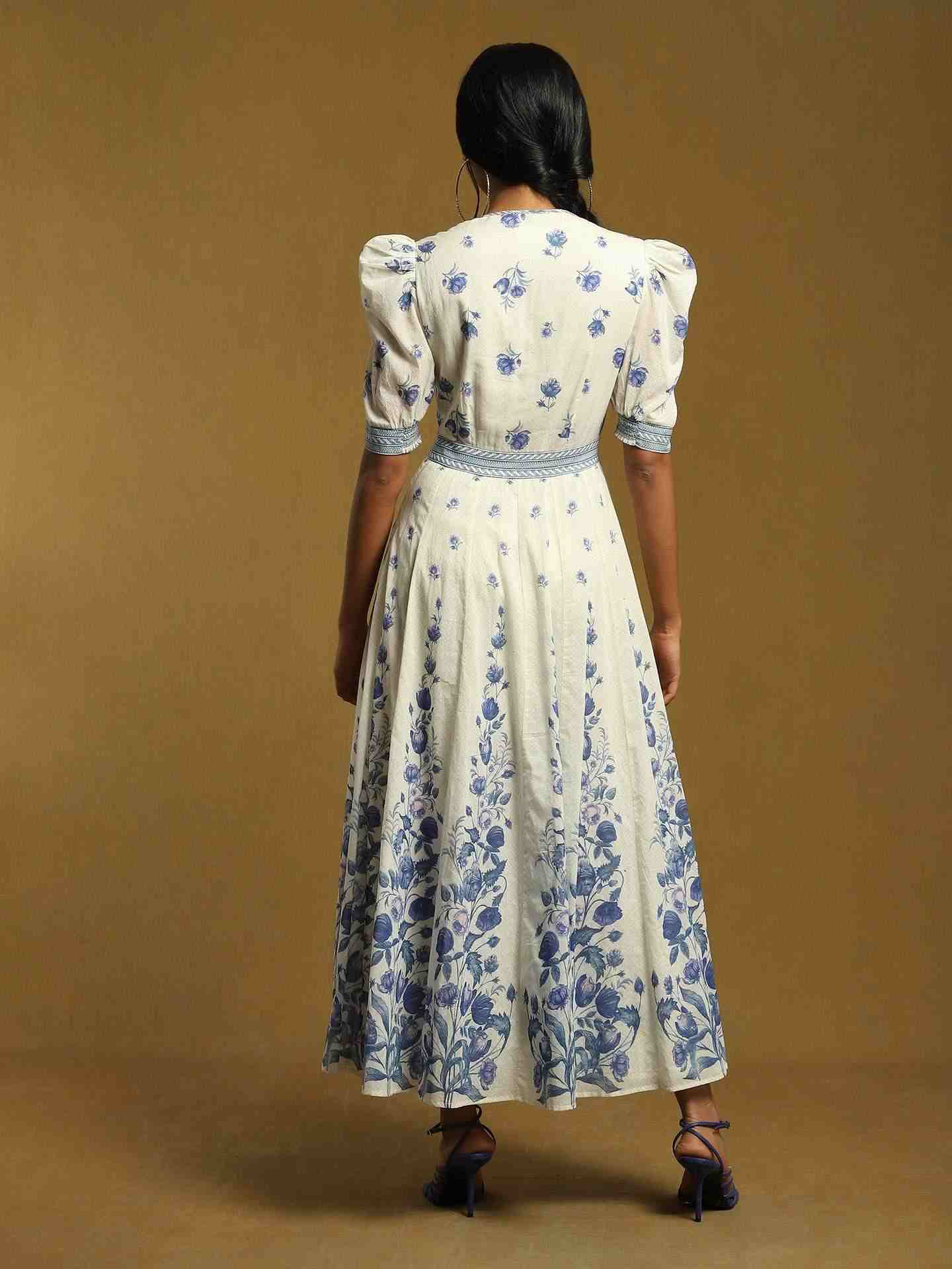 White Gulzar Cotton Dress