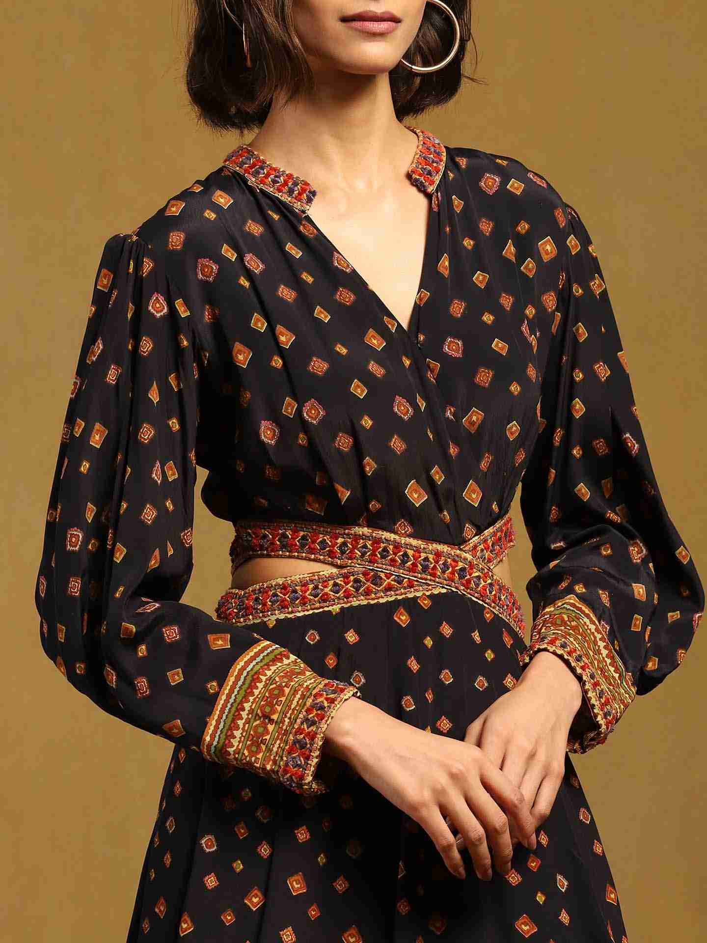 Black Gopuram Maxi Dress