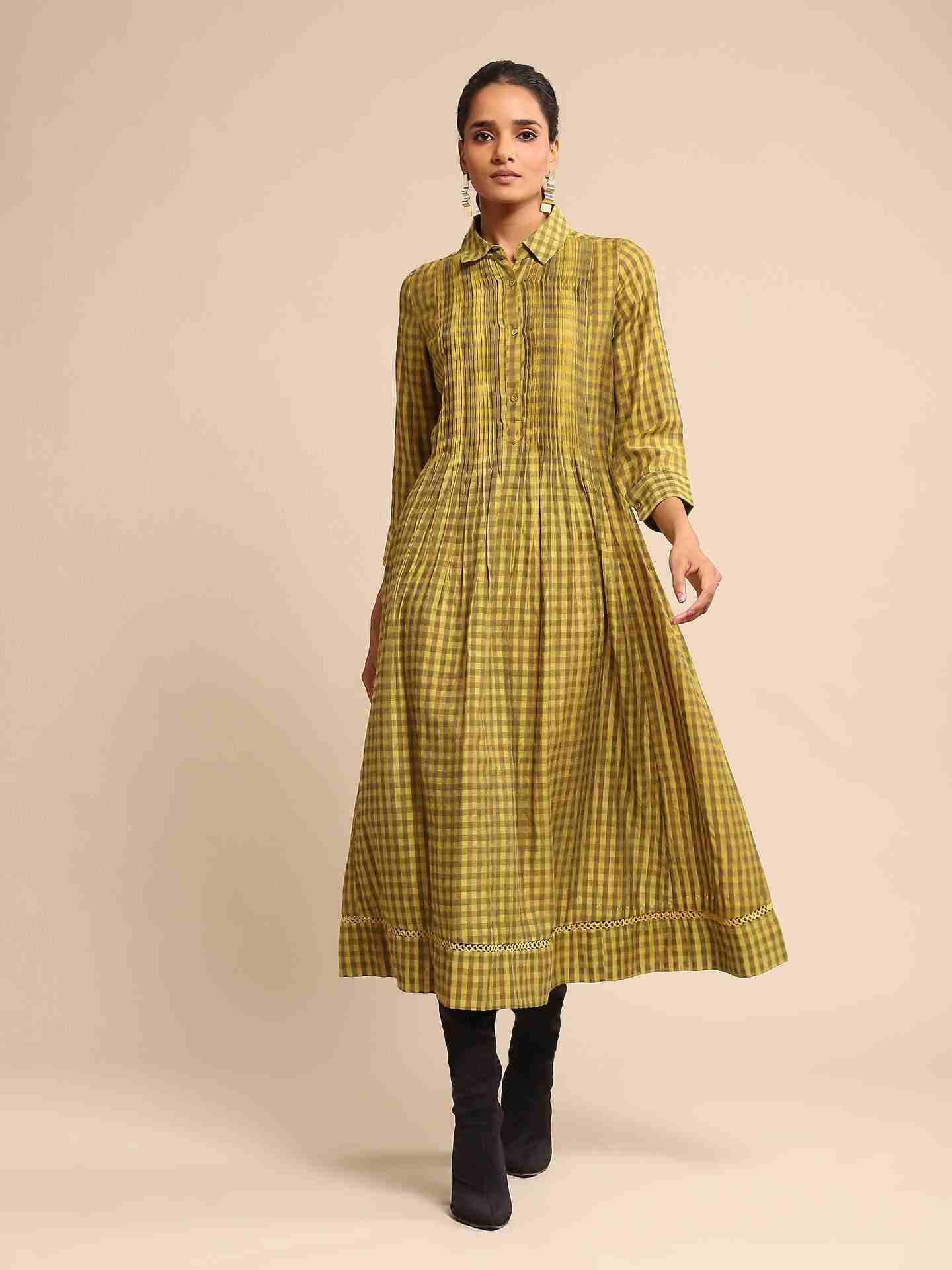 Yellow Urban Elysian Chanderi Kurta
