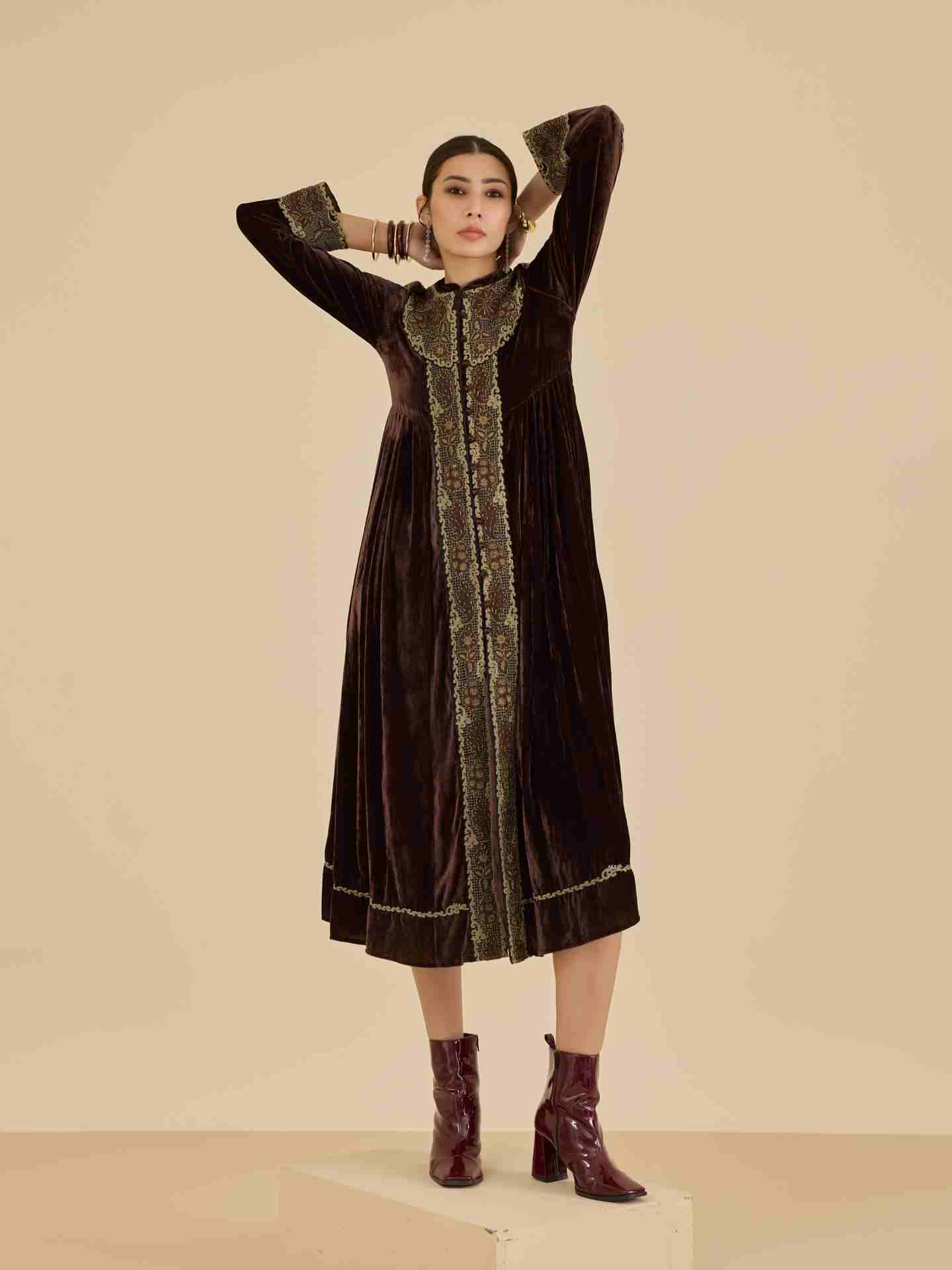 Brown Vernia Long Dress